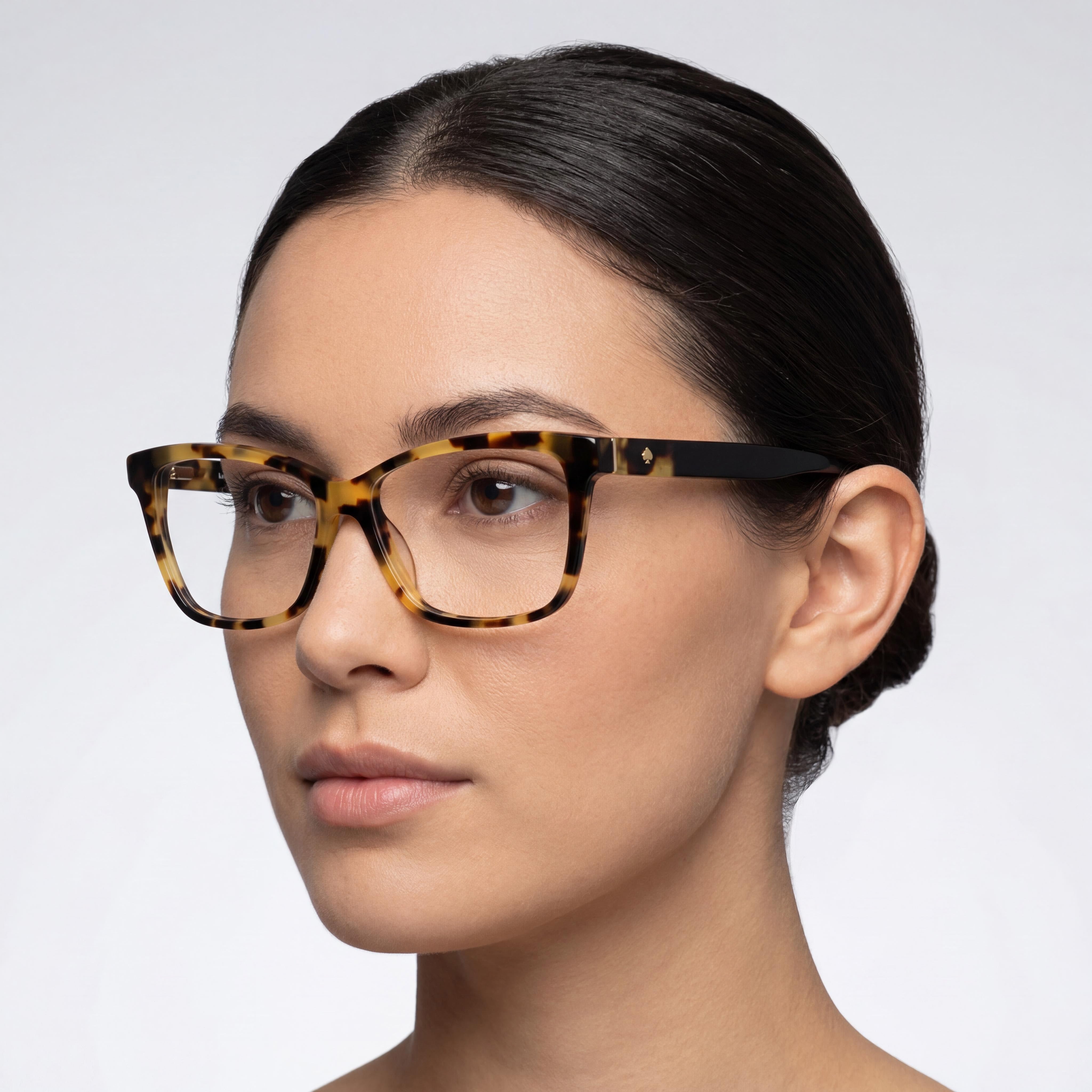 Gafas Kate Spade New York Camberly para mujer, montura de plástico negro habana, lentes transparentes de policarbonato, 53 mm, Photo 3