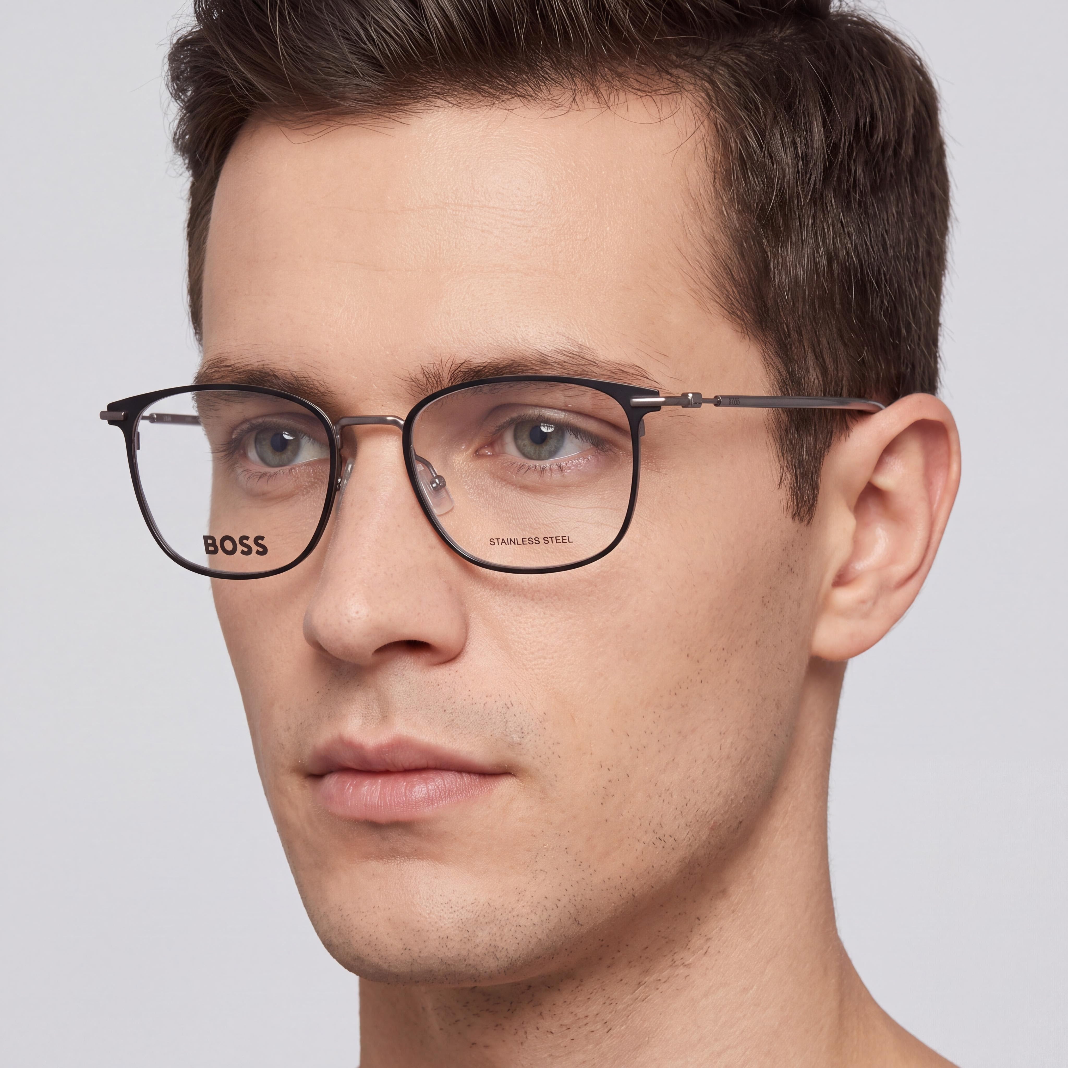 Hugo Boss Boss 1431 Unisex Matte Black Dark Ruthenium Alloy Steel Frame Polycarbonate Polarized 52mm Sunglasses, Photo 4