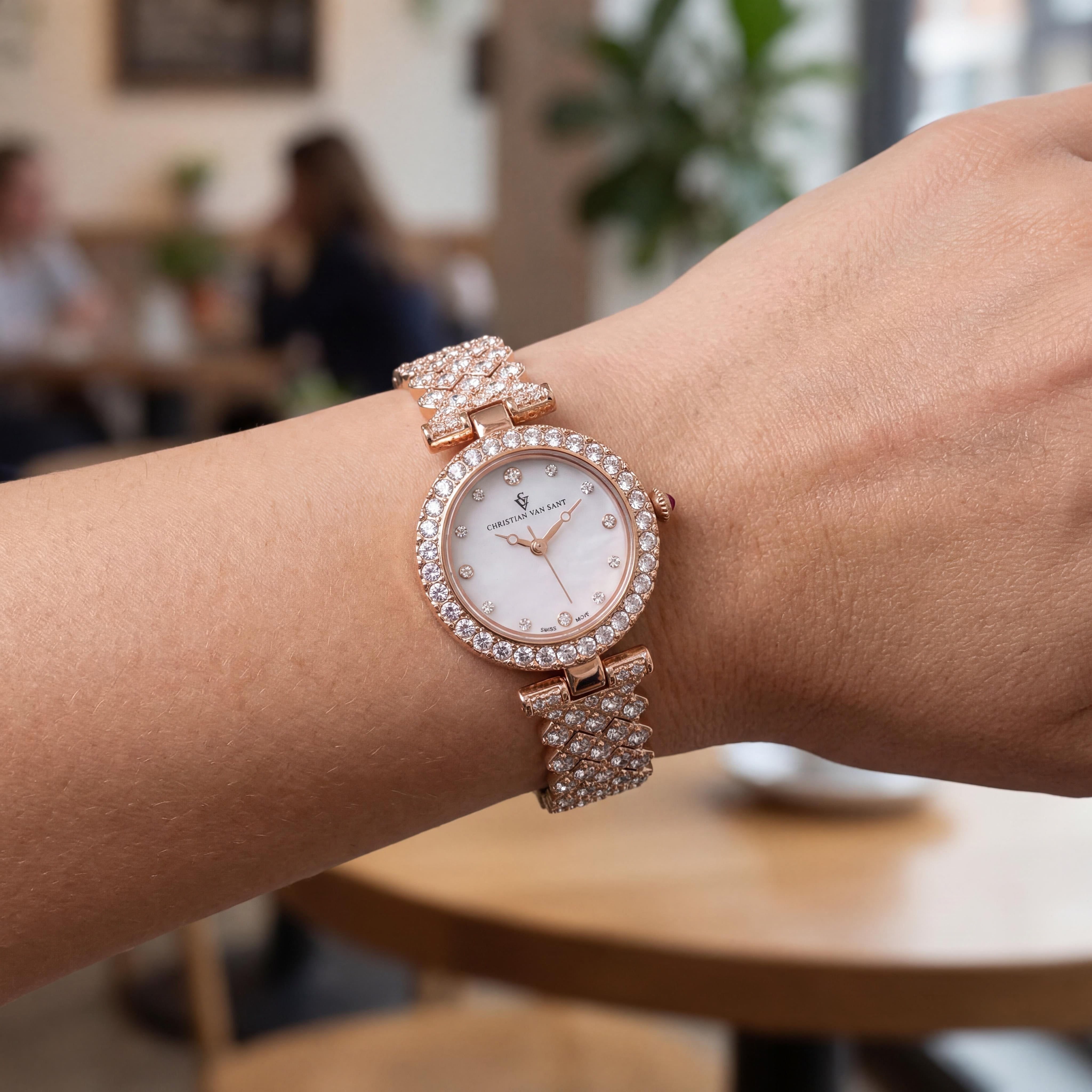 Christian Van Sant CV2953 Women's Rose Gold Stainless Steel Case & Bracelet Quartz Watch White Dial Mineral Crystal, Photo 3