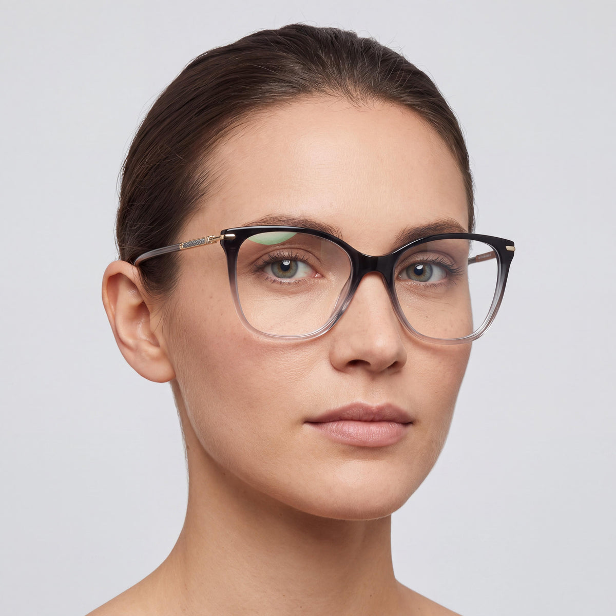Carolina Herrera Classic Women's Eyewear, Grey Plastic Frame, Shaded Grey Polycarbonate Lenses, 54mm, Photo 4