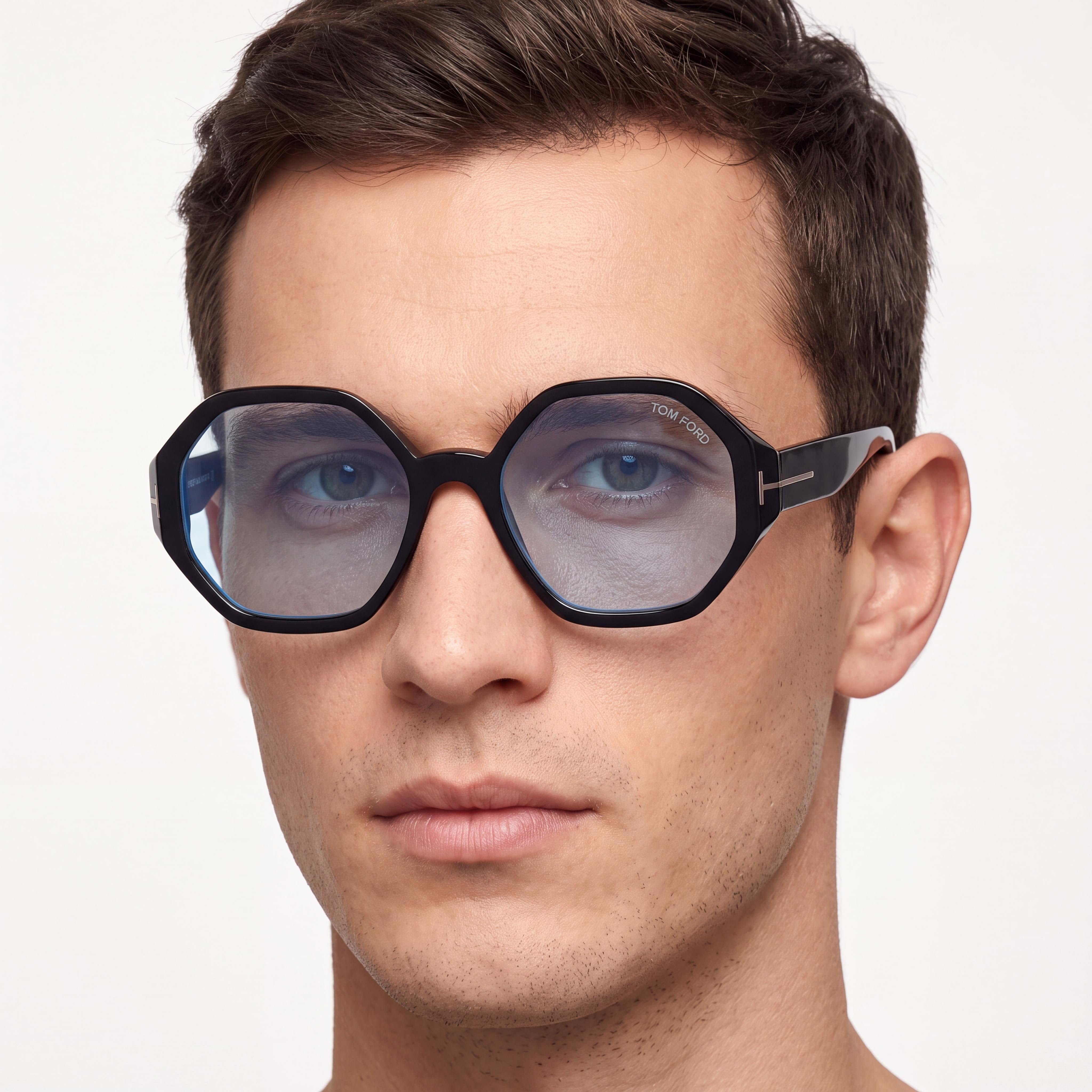 Tom Ford FT5967-B Unisex Black Eyewear with Polycarbonate Lenses, Lens Width 53mm, Bridge 18mm, Temple 140mm, Photo 5