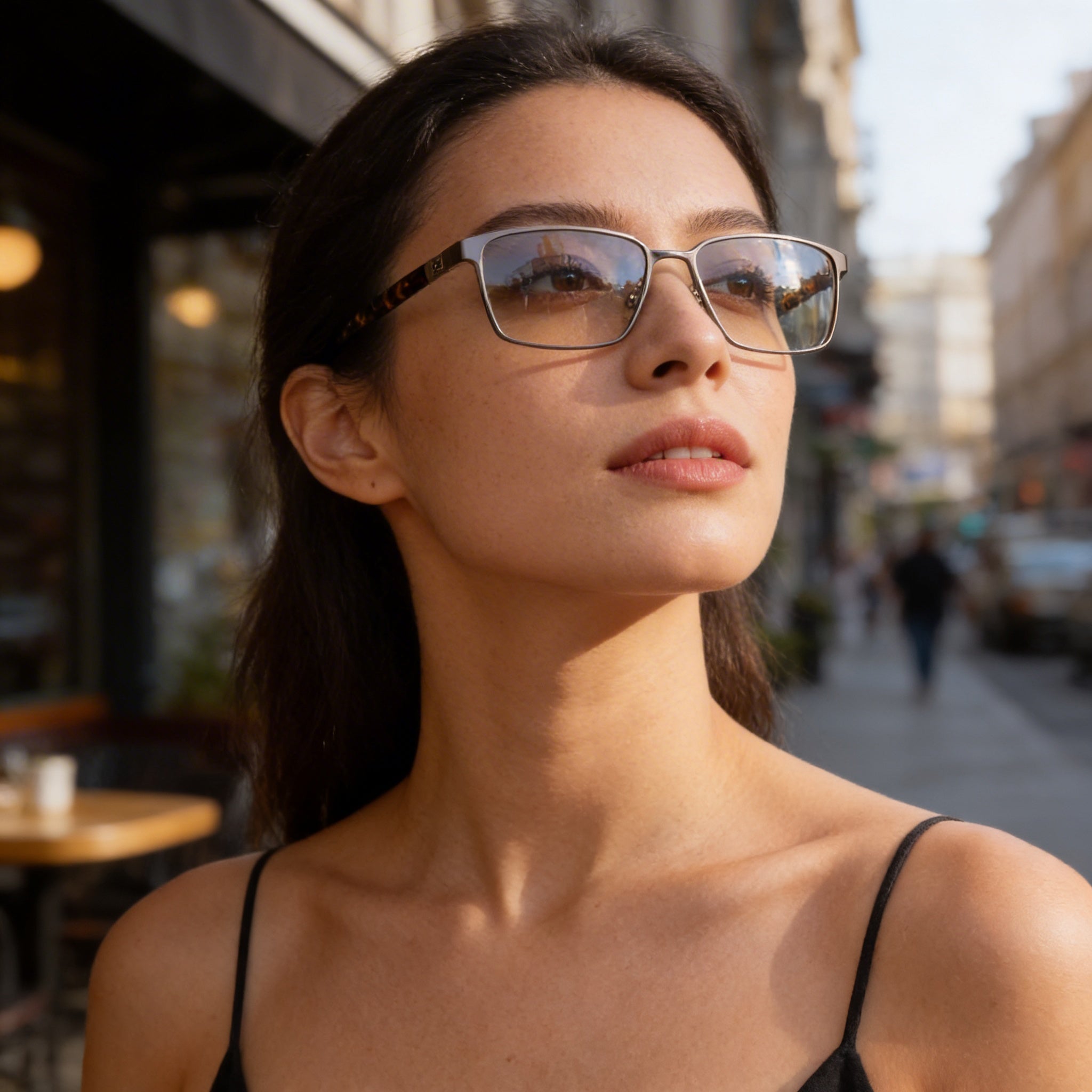 Gafas Guess Gu50244 Unisex de Montura Metálica, Gunmetal con Cristales de Policarbonato Transparentes, 55mm, Photo 5