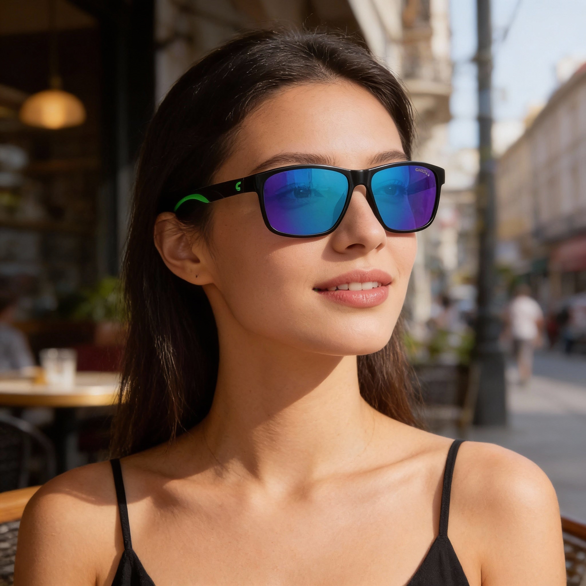 Carrera Casual Unisex Black Green Frame Green Multilayer Lens Polyamide UV Protection Non-Polarized 54mm, Photo 5