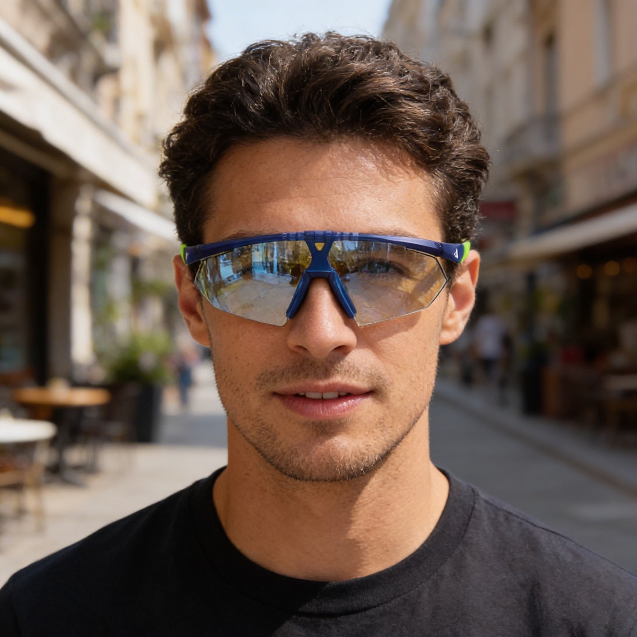 Adidas Men's Contemporaneo Blue Plastic UV Protected Anti-Fog Sunglasses, Blue Mirrored Photochromic Lenses, 59mm, Photo 4