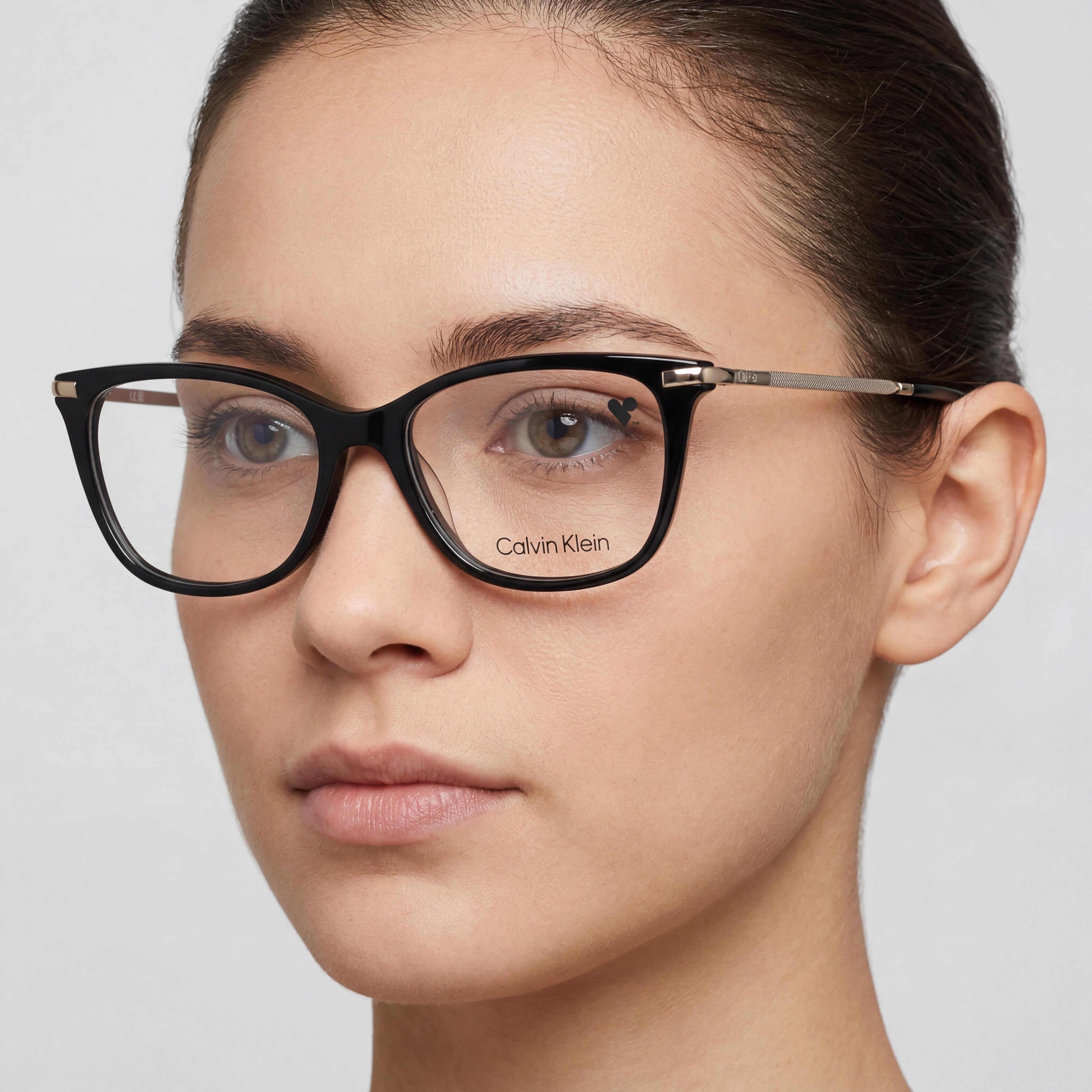 Calvin Klein Ck22501 Unisex Optical Frames, Cat Eye Full Rim, Shiny Black Plastic, 51mm, Photo 4