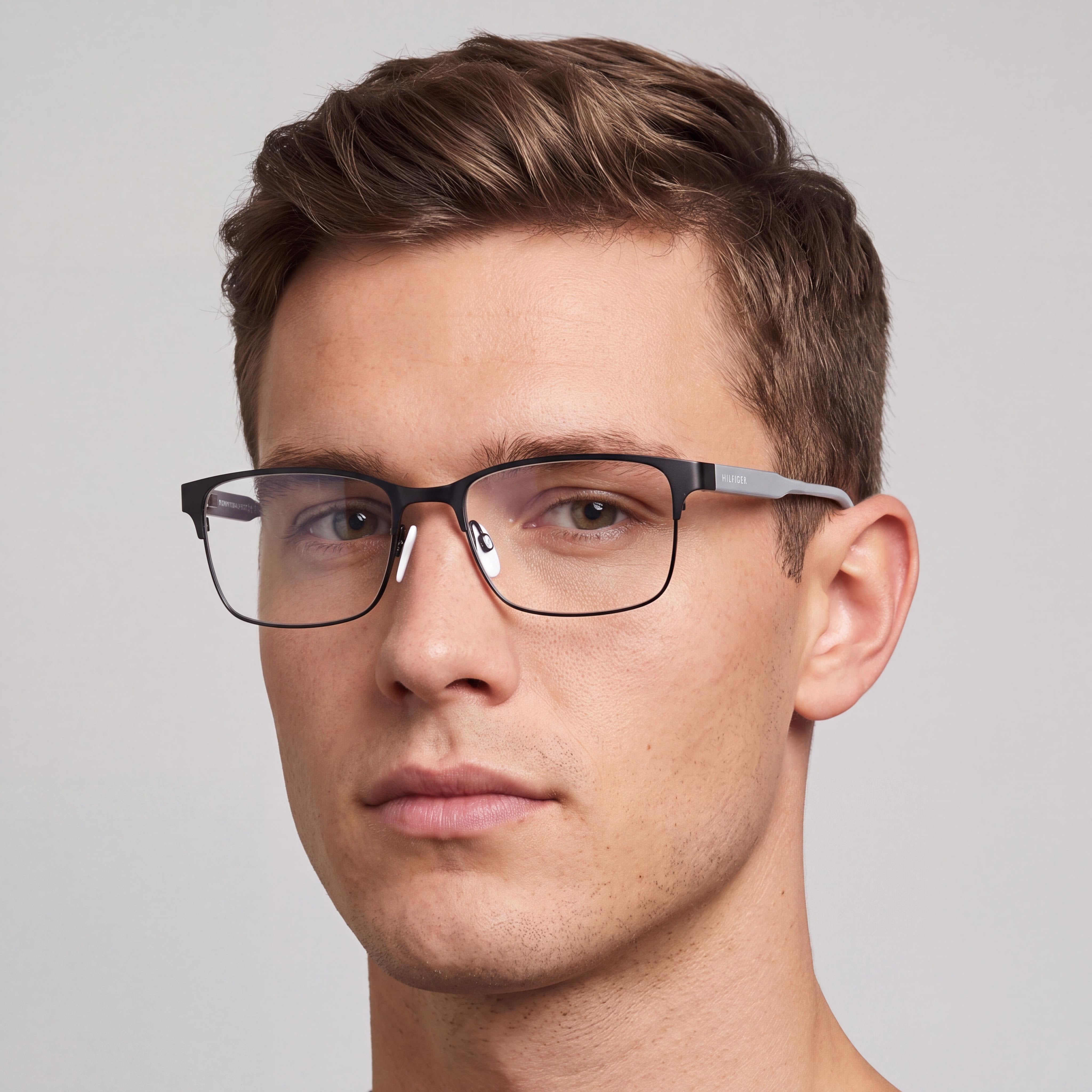 Tommy Hilfiger TH 1396 Unisex Alloy Steel Matte Dark Rust Brown Eyeglasses with Polycarbonate Lenses 53-18-140, Photo 4