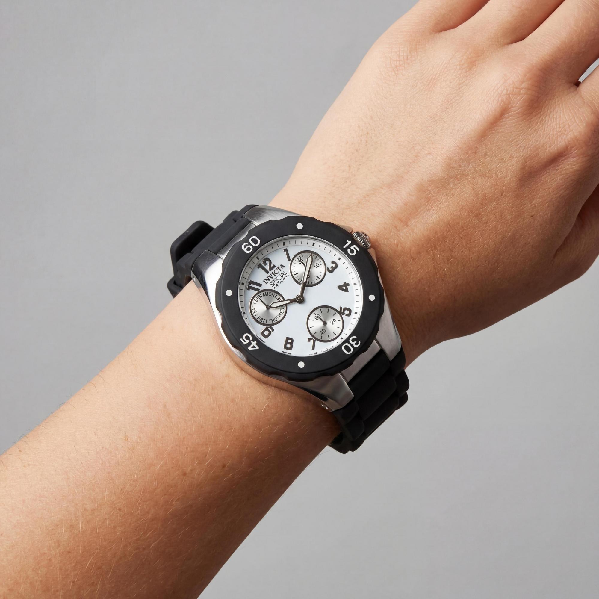 Invicta Women's Angel Watch IN-18787 Black Silicone Strap White Dial 38mm Quartz Water Resistant, Photo 3