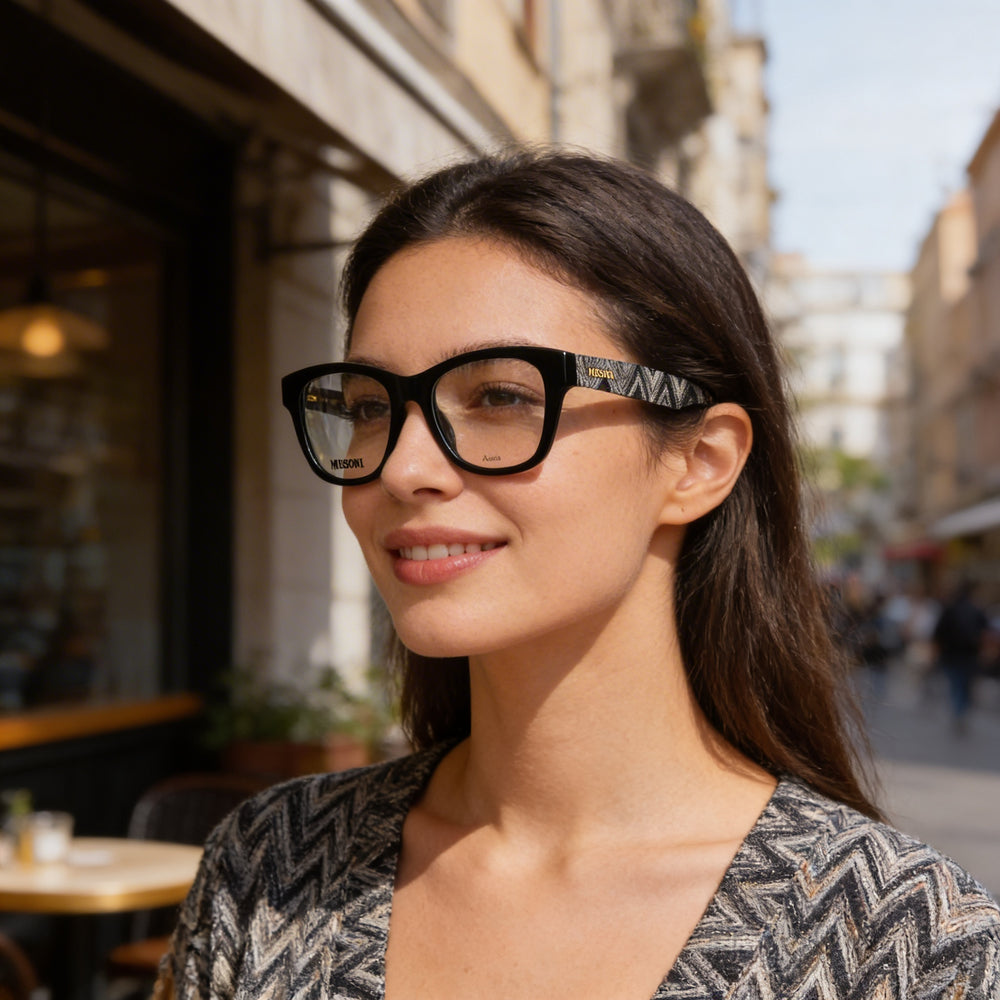 Gafas de sol informales para mujer Missoni MIS 0104 de acetato negro no polarizadas 50 mm