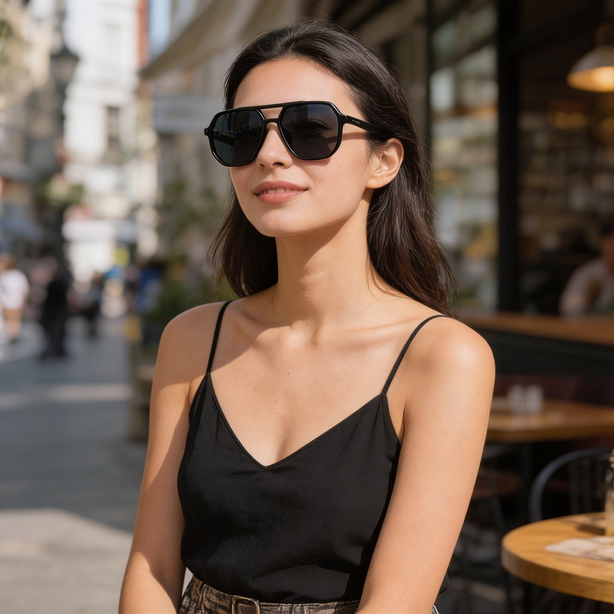 Gafas de sol polarizadas UV PRIVÉ REVAUX informales unisex con montura de propionato de celulosa inyectado negro y cristales grises 59mm, Photo 5