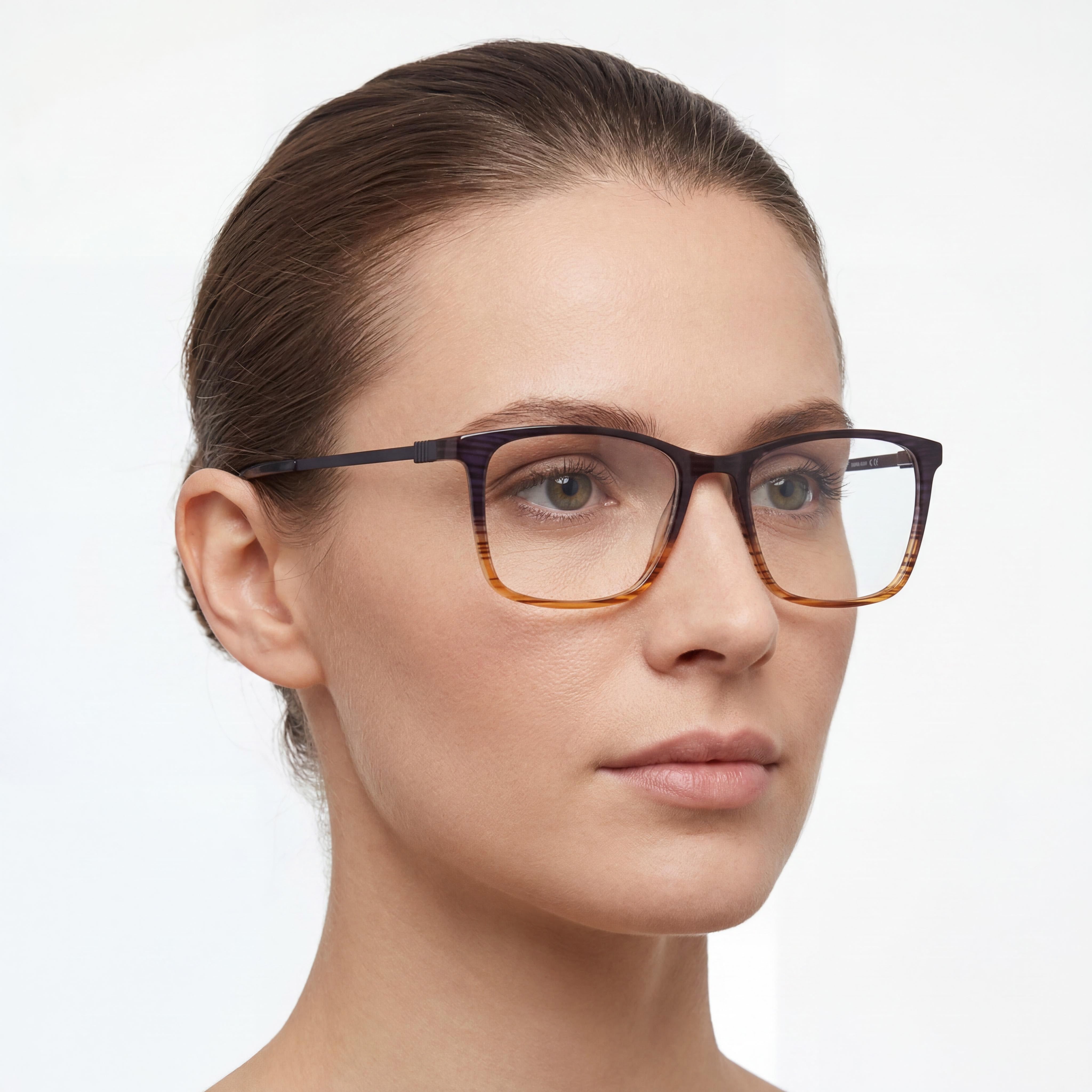 Gafas Flexon EP8011 para mujer con montura de acetato, color ámbar azul marino, ancho de lente de 53 mm, Photo 4