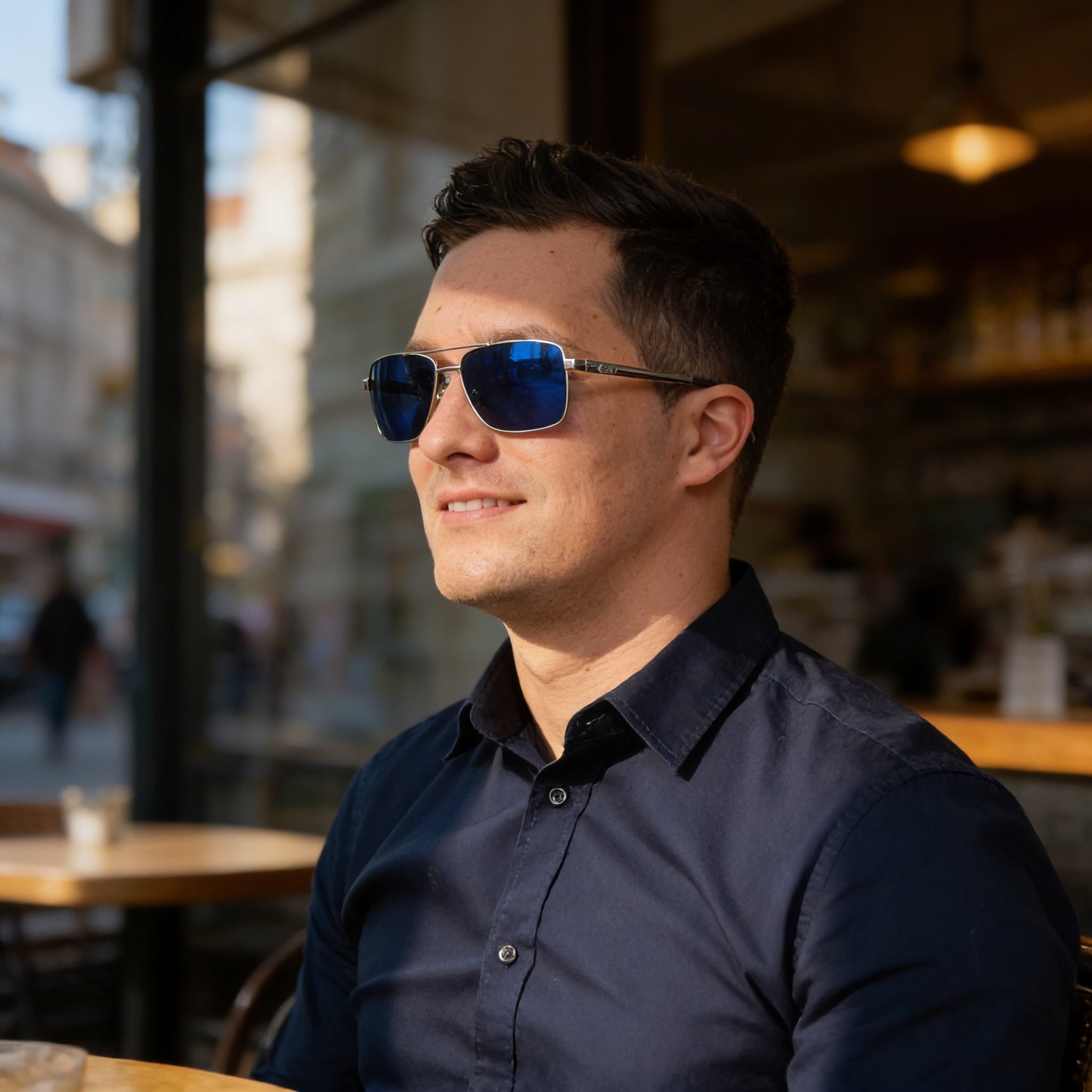 Gafas de sol metálicas Harley-Davidson Hd0932x para hombre, montura brillante de peltre oscuro, lentes azules con protección UV, 59-16-145, Photo 5
