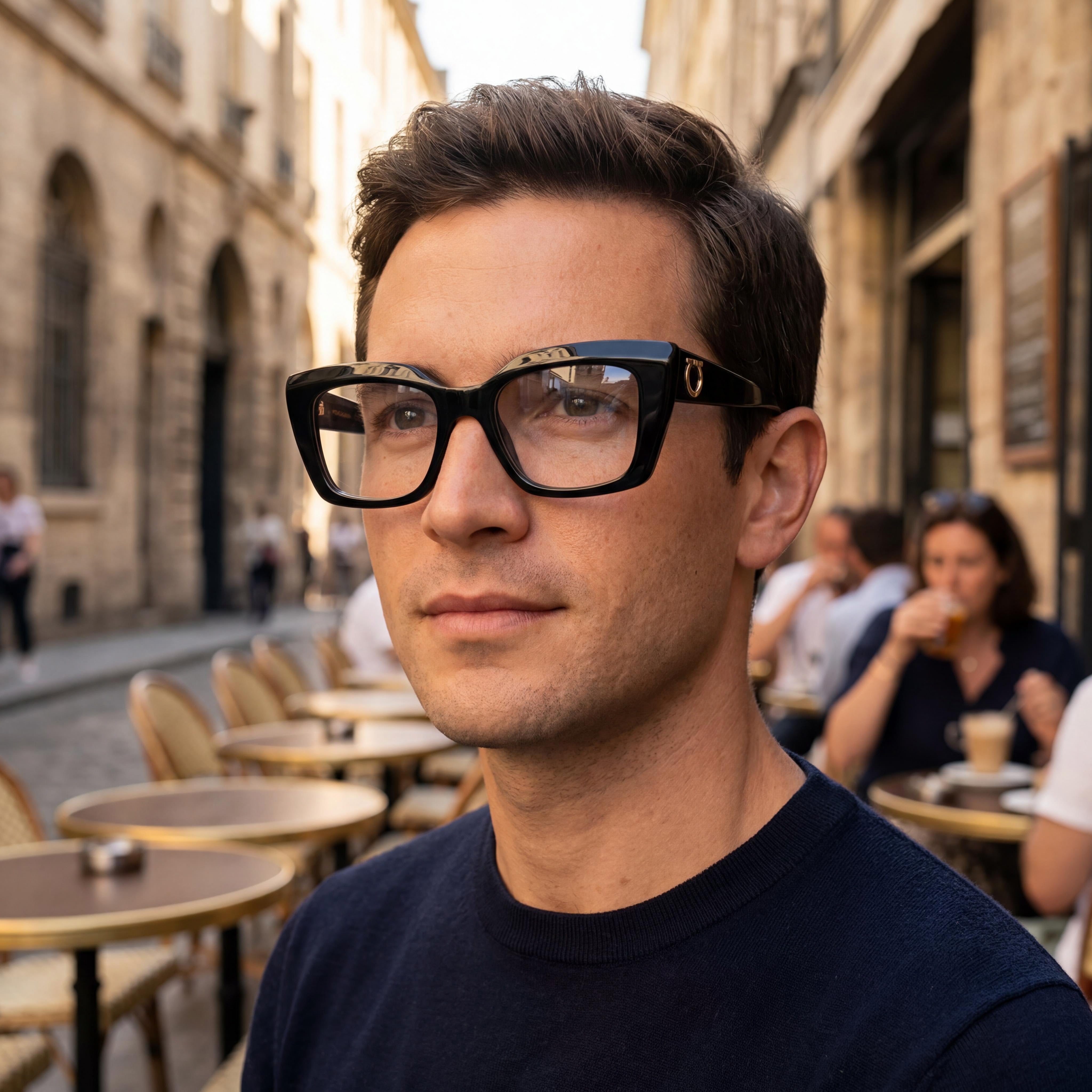Ferragamo Sf3008 Men's Black Metal Frame Eyewear with Clear Lenses, 50mm Lens, 19mm Bridge, 140mm Temple, Photo 6
