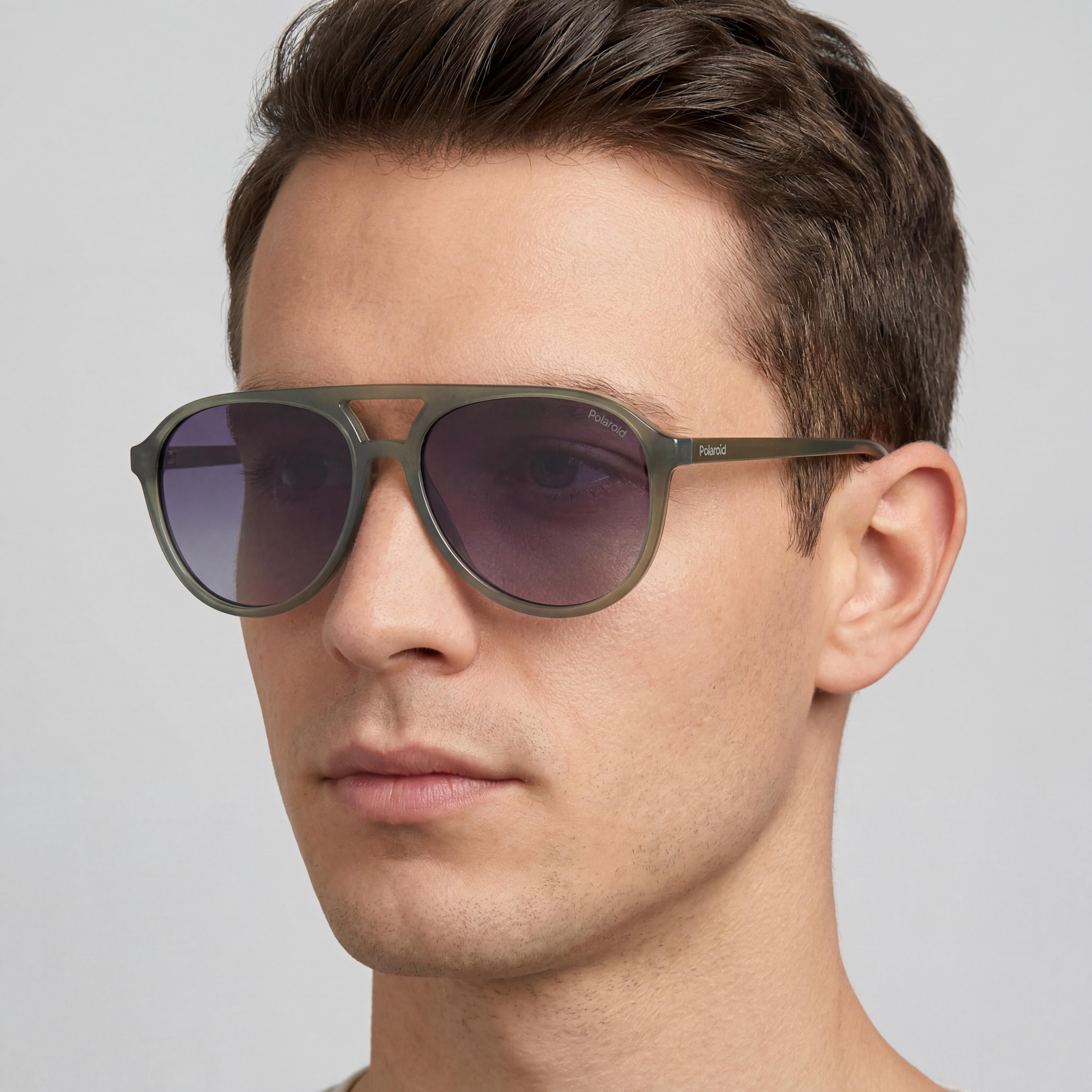 Polaroid Pld 4162/S Green Rectangle Sunglasses, Unisex 56mm, Photo 5