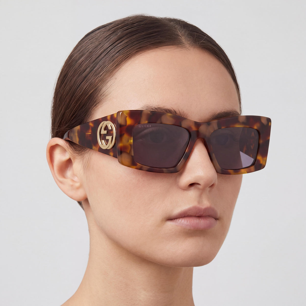 Gucci Modern Unisex Sunglasses with Black Frame, Black Lenses, 18mm Bridge, and 145mm Temples, Photo 4