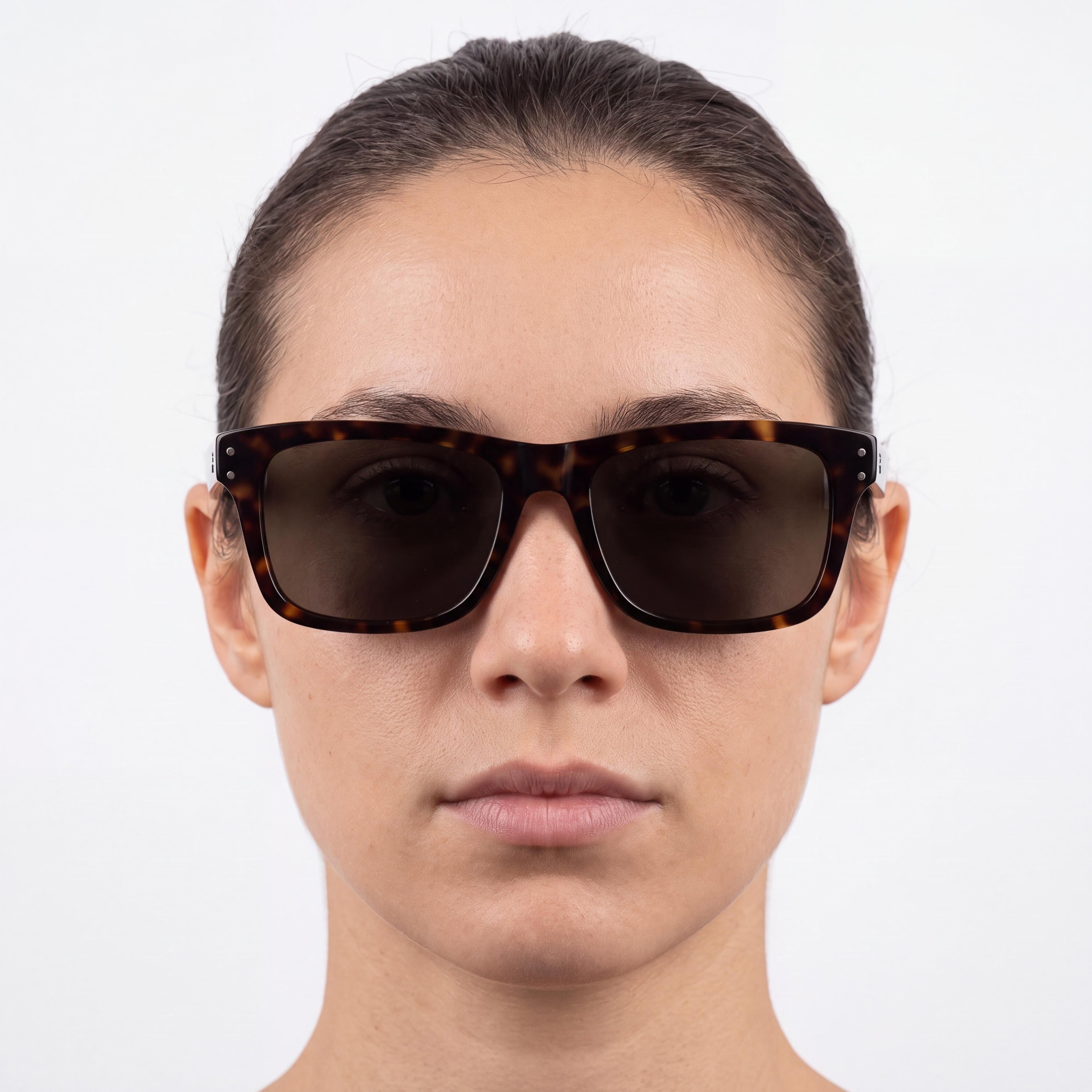 Salvatore Ferragamo Sf1039s Men's Tortoise Silver-Logo Plastic Rectangle Sunglasses Green Lens UV Protected 54mm, Photo 4