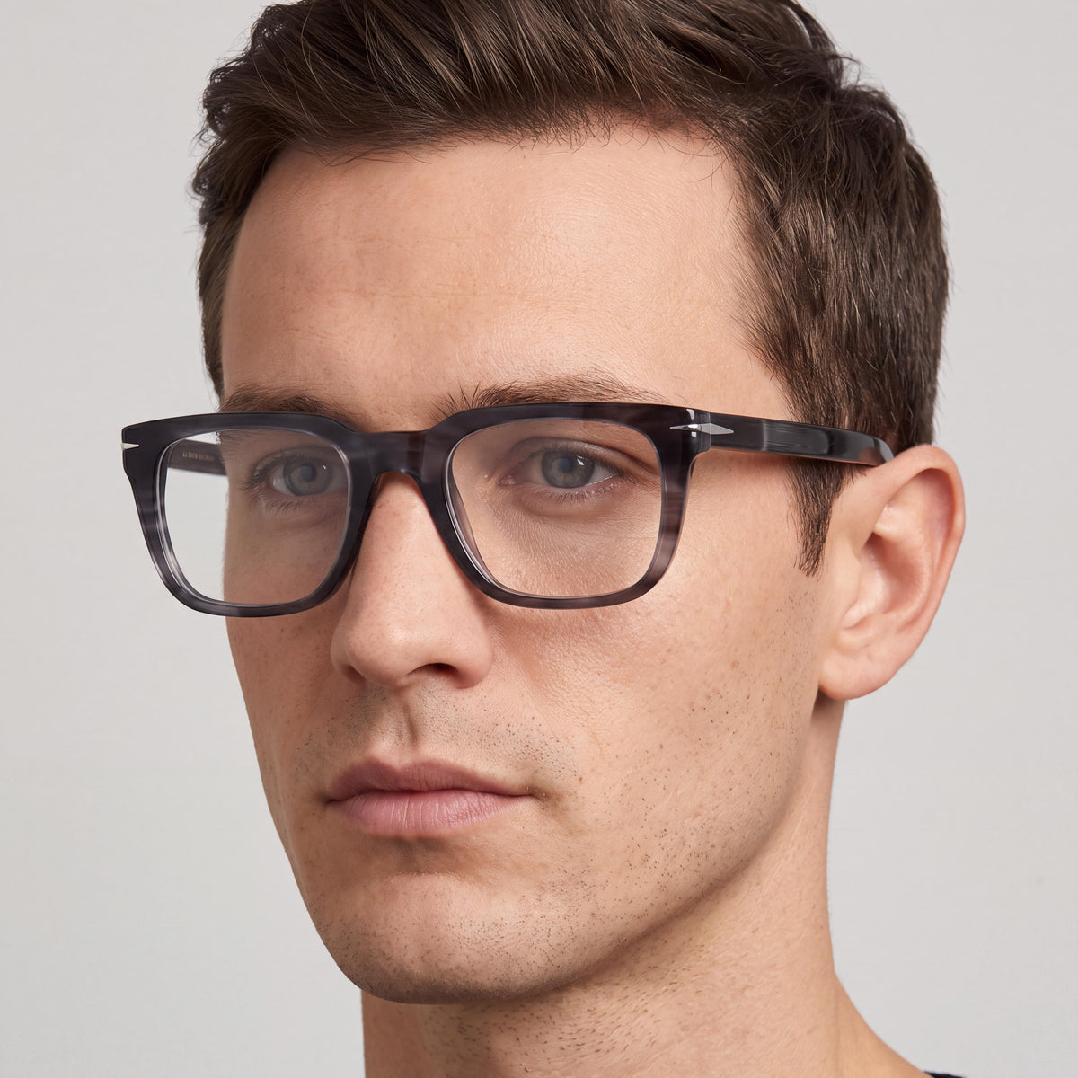 Montura de acetato gris cuerno para hombre David Beckham, lentes no polarizadas 52-21-145, Photo 4