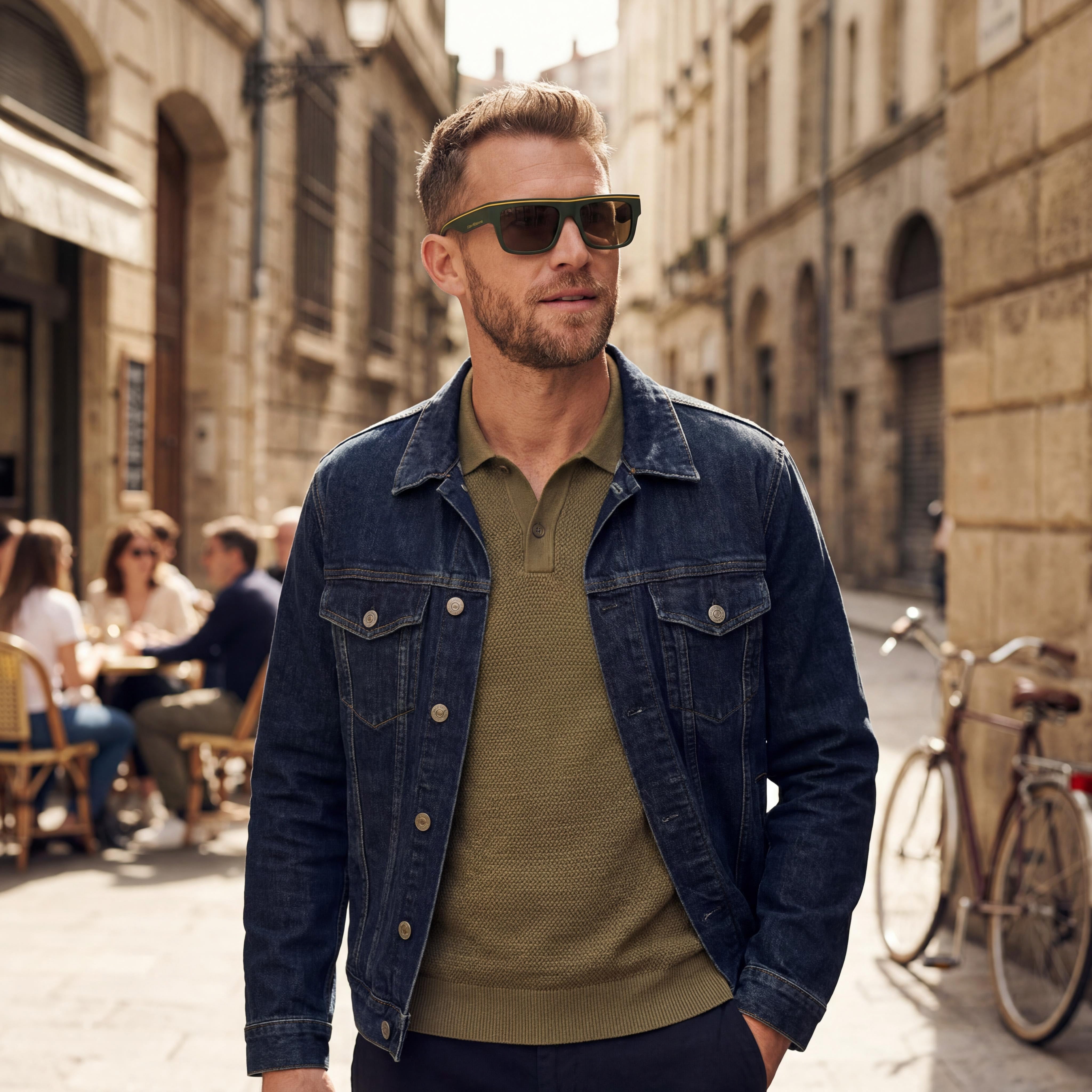 Gafas Calvin Klein Ckj24603s para hombre, montura color caqui de resina de origen vegetal, lentes no polarizadas UV de Tritan Renew color caqui, 55 mm, Photo 6
