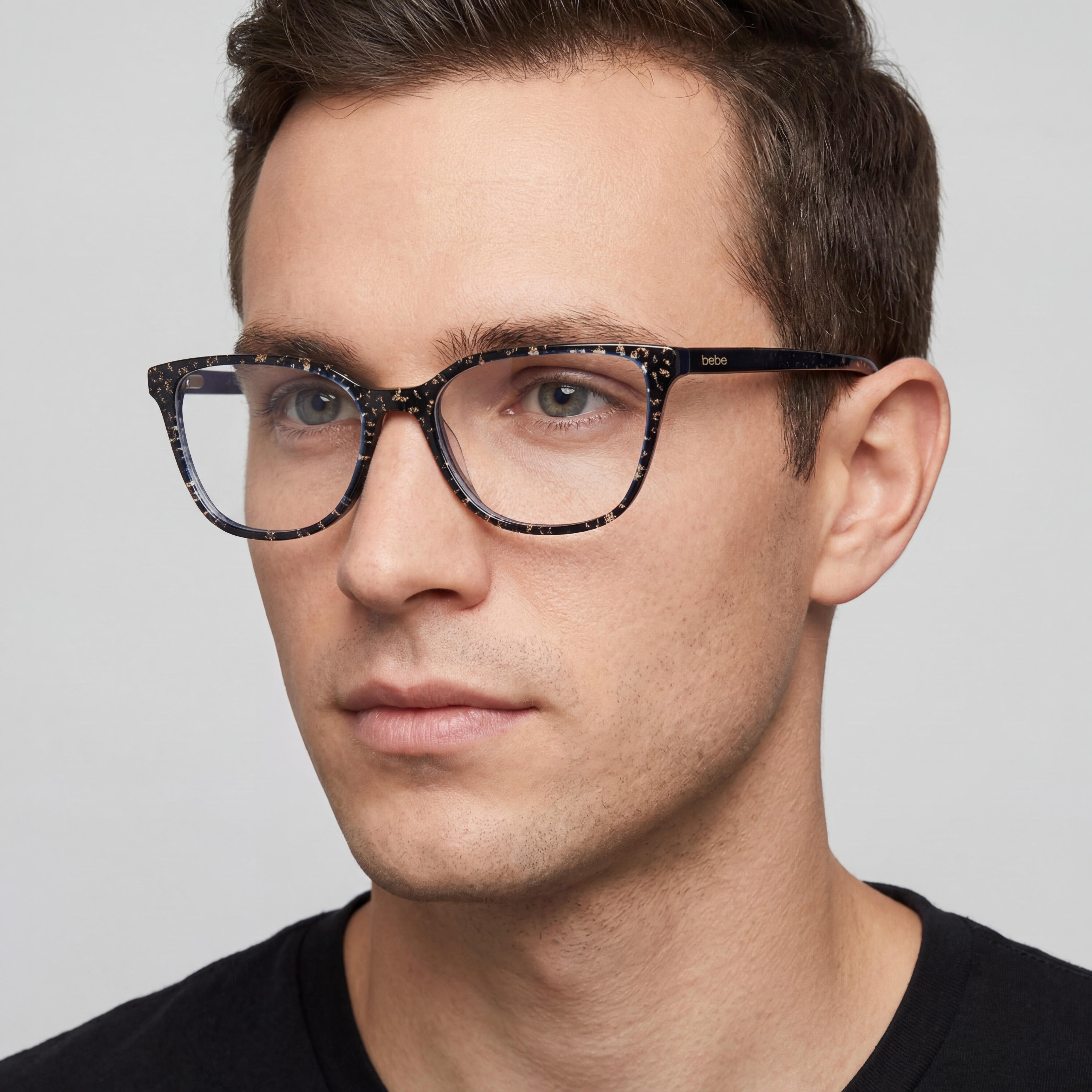 Gafas ligeras bebe Bb5201 para hombre, con acabado animal azul sobre marco de metal, ancho de lente de 53 mm, Photo 4