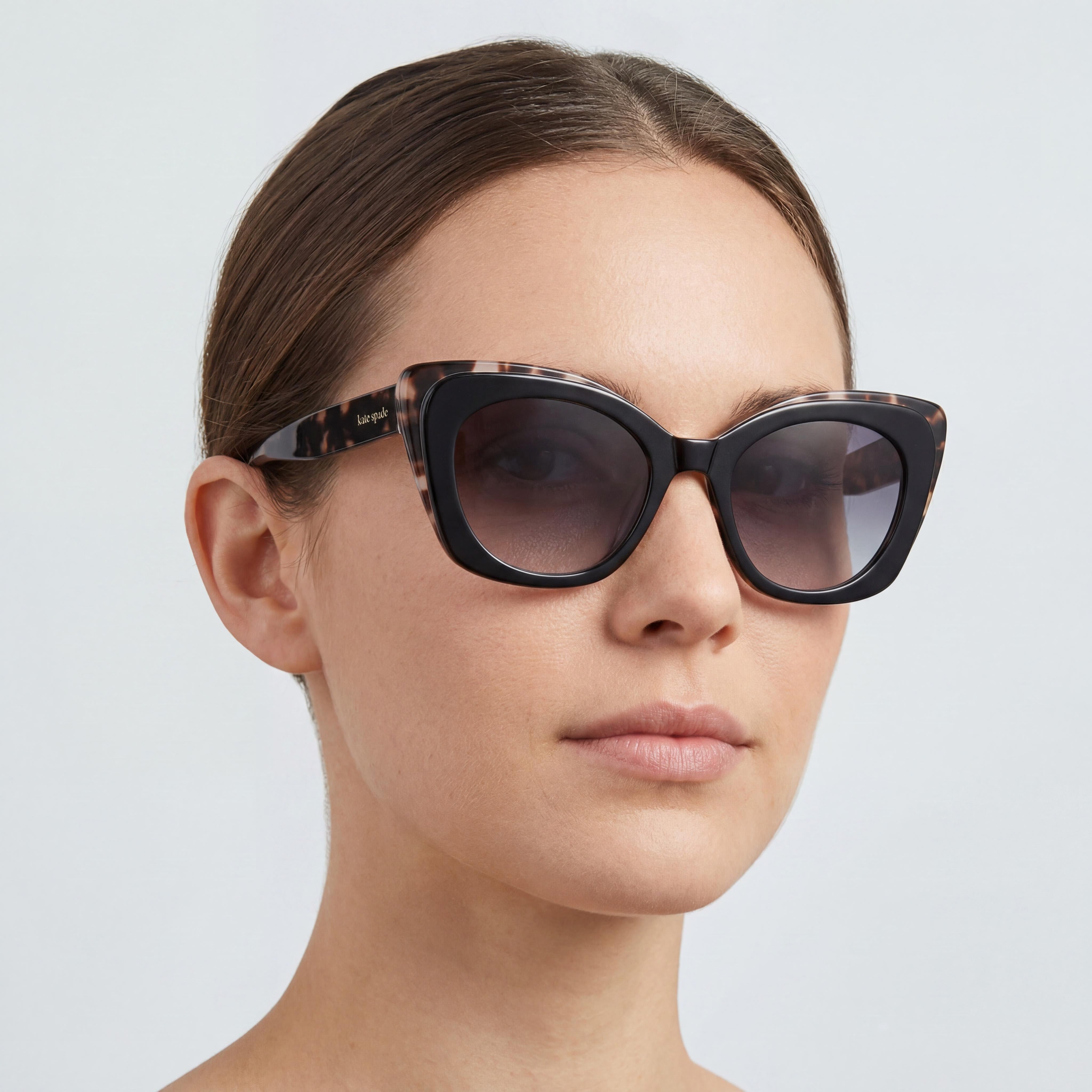 kate spade new york Marigold/S Gafas de sol polarizadas con protección UV para mujer, armazón de plástico gris, negro y rosa habana, lentes grises degradadas, 51 mm, Photo 5