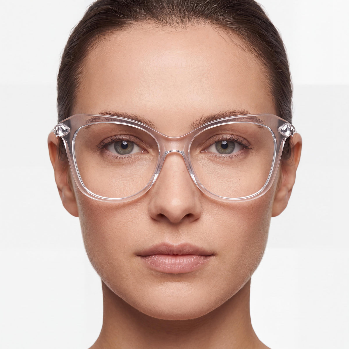 Swarovski SK2012 Women's Butterfly Style Acetate Optical Frame in Crystal, Non Plastic Lenses, 51mm, Photo 4