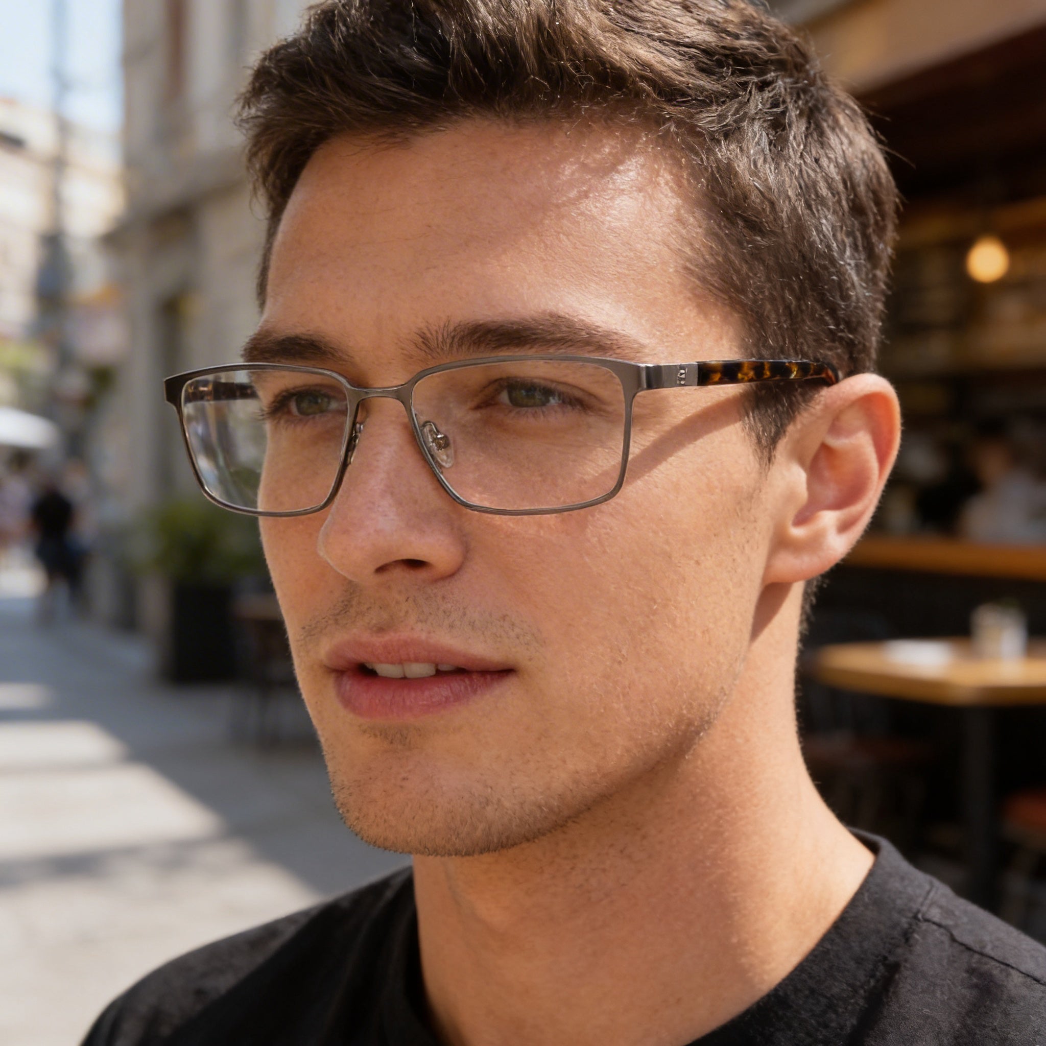 GUESS Gu50244 Men's Metal Optical Frames, Satin Gunmetal, 57mm Lens, 16mm Bridge, 145mm Temple, Photo 5