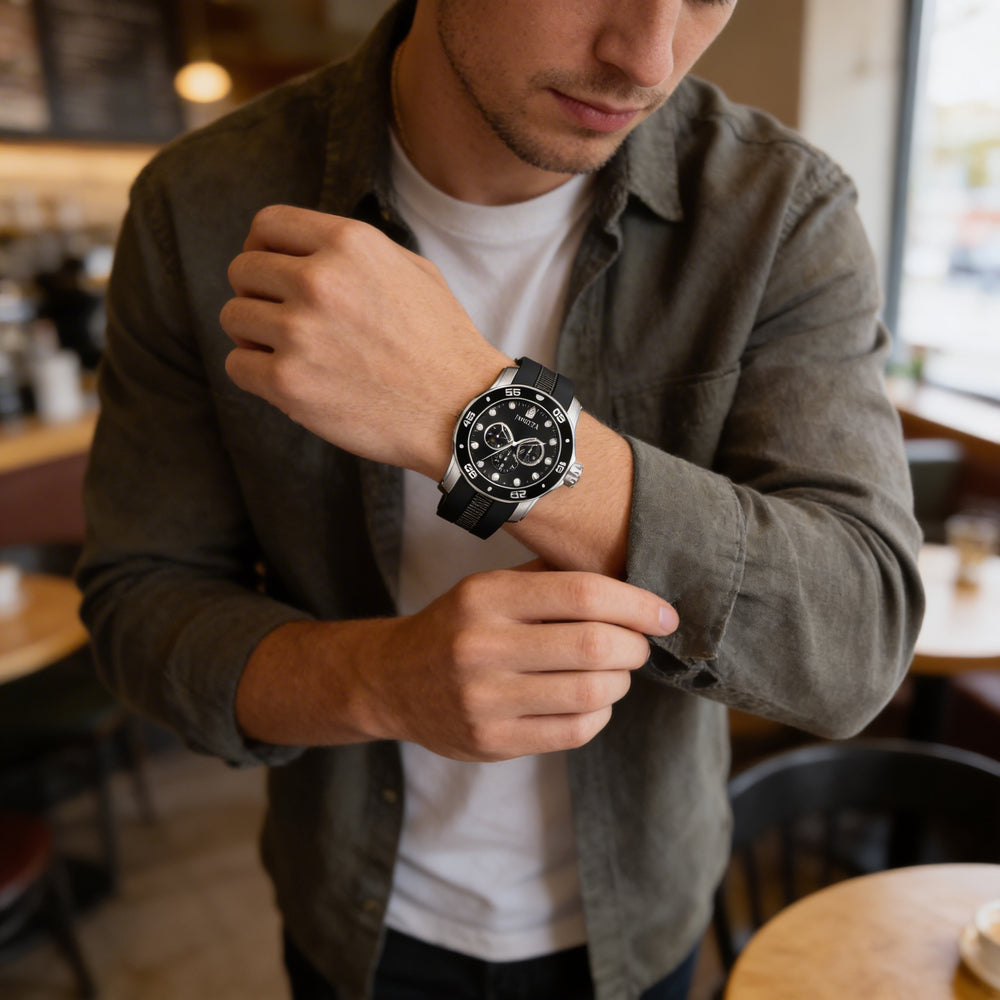 Reloj cronógrafo Invicta Pro Diver Style para hombre, modelo IN-45721-AMZUK, con caja negra.