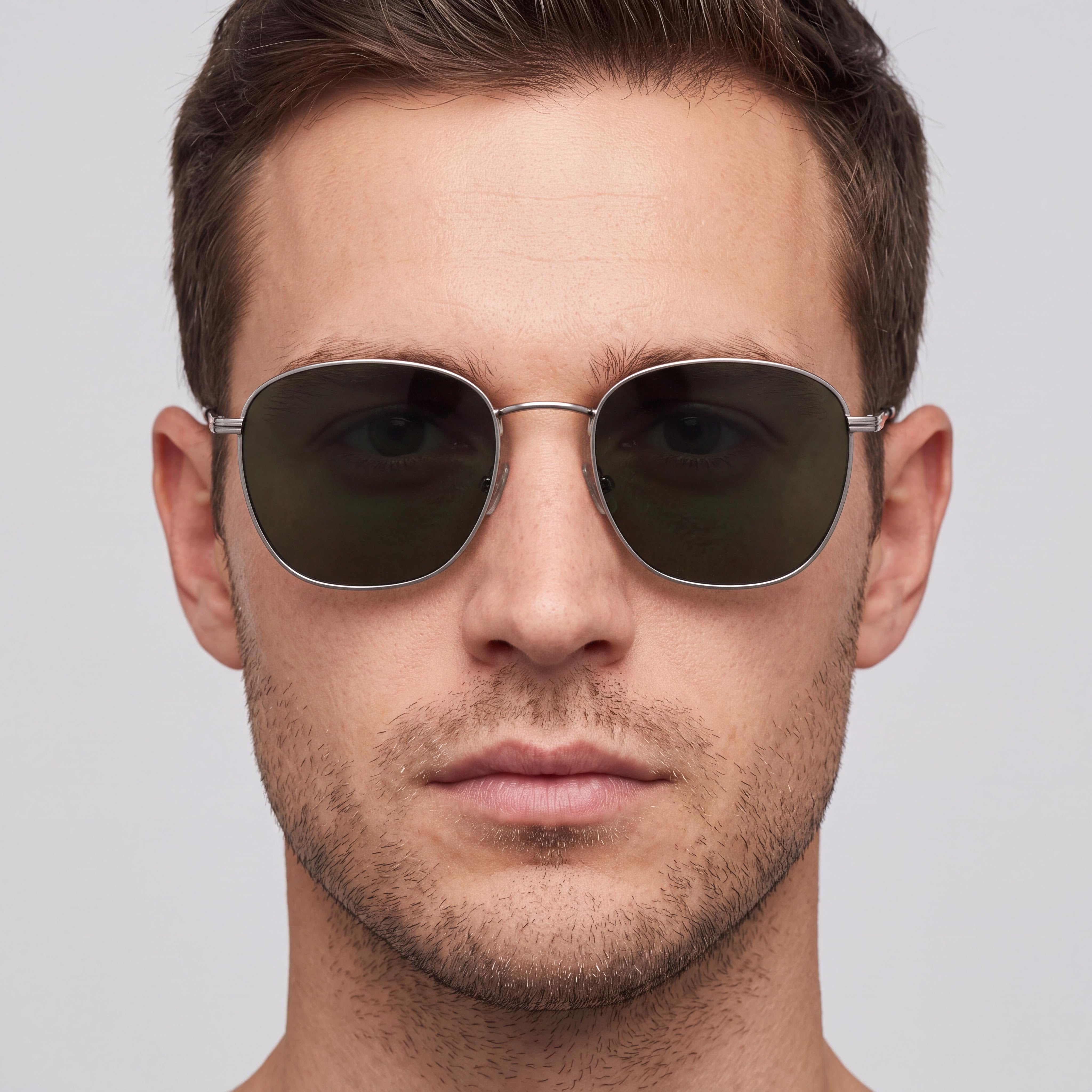 Hugo Boss Men's BOSS 1561/F/SK Square Green Metal Frame Green Lens 100% UV Protection Non-Polarized Sunglasses 57mm, Photo 4