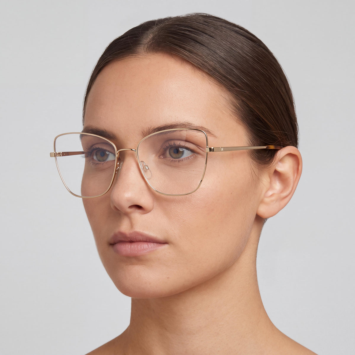 Carolina Herrera Her 0209 Women's Modern Metal Sunglasses, White Gold Frame & Lenses, 56mm, Photo 4
