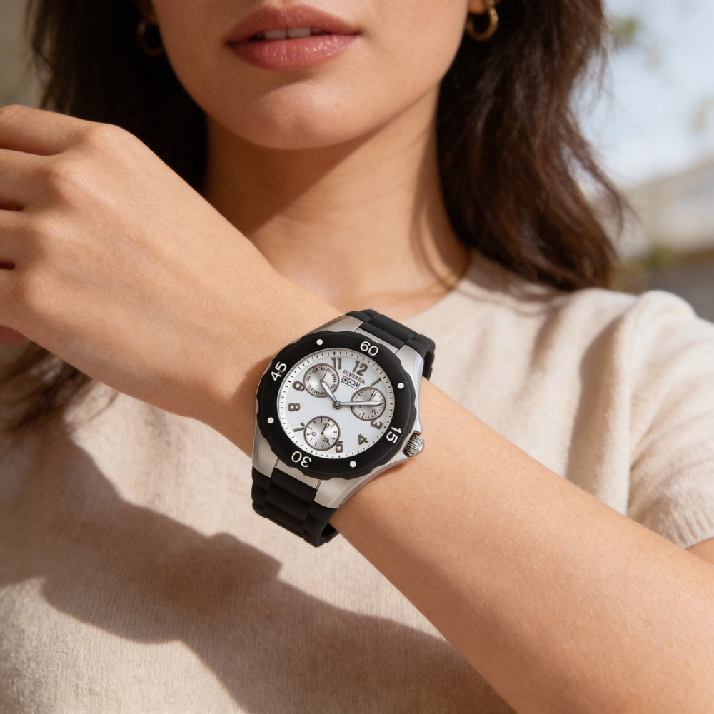 Reloj Invicta Angel para mujer IN-18787, correa de silicona negra, esfera blanca, 38 mm, cuarzo, resistente al agua