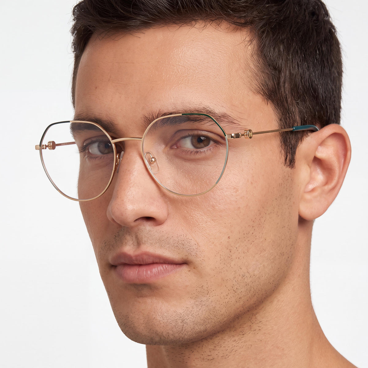 Carolina Herrera 0059 Men's Round Alloy Steel Gold Green UV Protected Optical Frames with Polycarbonate Lenses 55mm, Photo 4