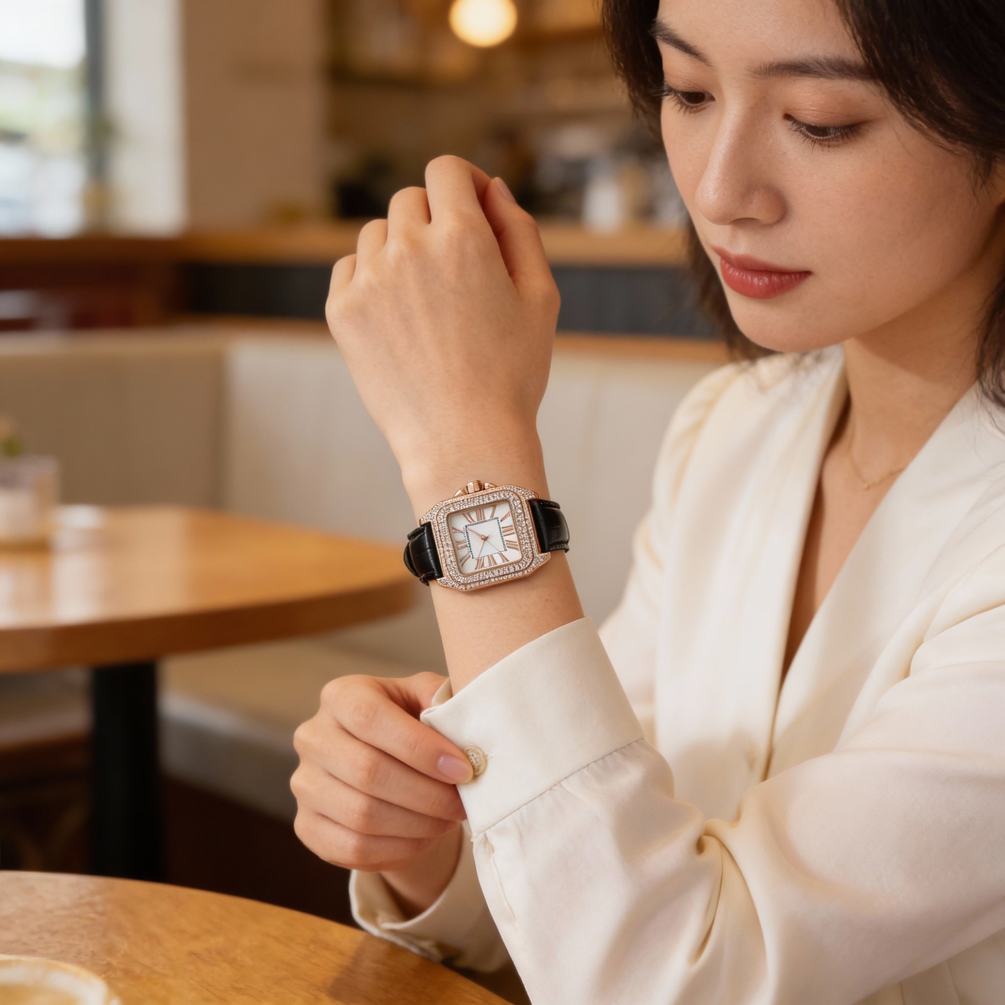 Reloj informal Christian Van Sant para mujer con caja y esfera blancas, cristales en el bisel y resistente al agua hasta 30 m., Photo 4