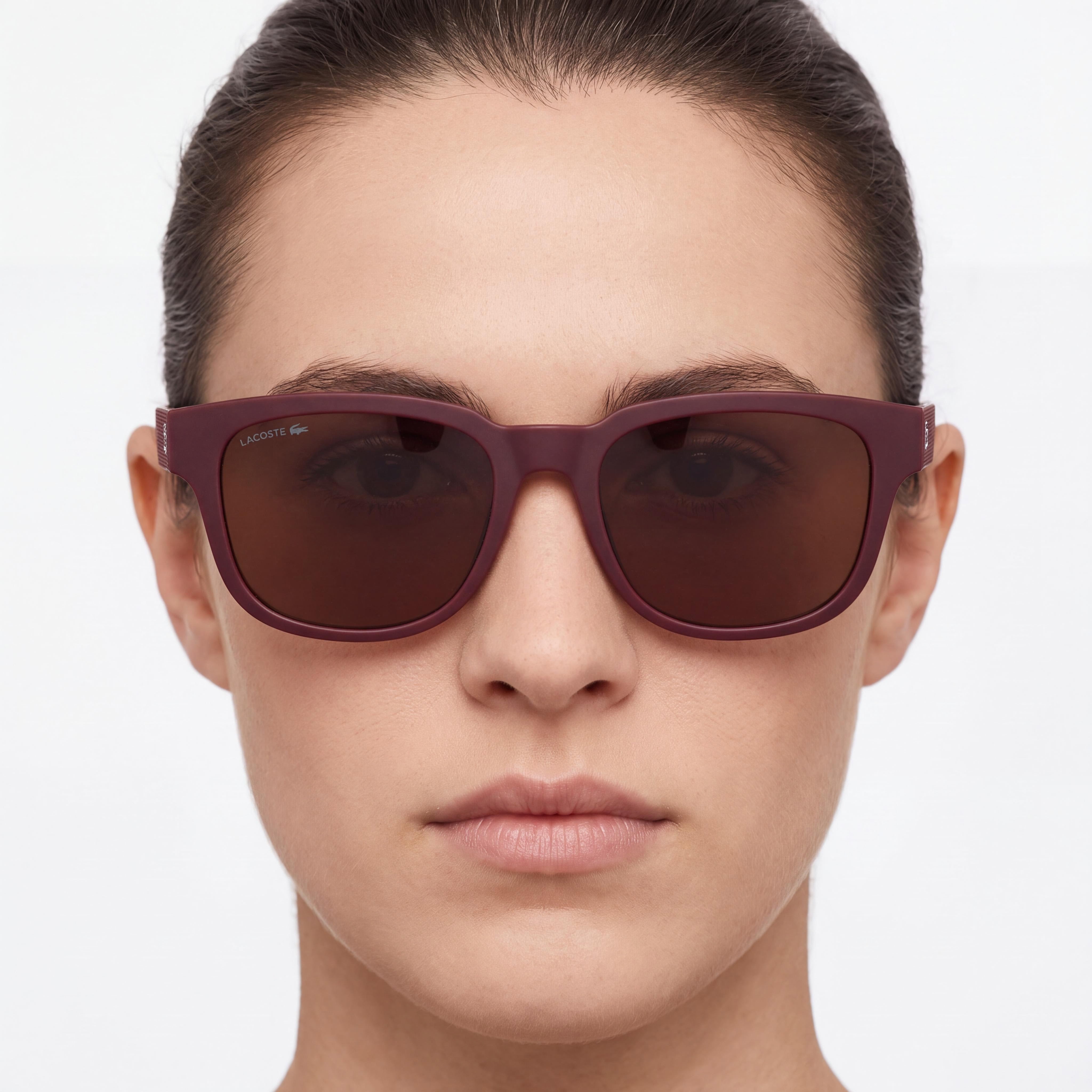 Lacoste L982s Unisex Matte Red Plastic Frame Polycarbonate Lenses UV Protection Non-Polarized Sunglasses 53mm, Photo 5
