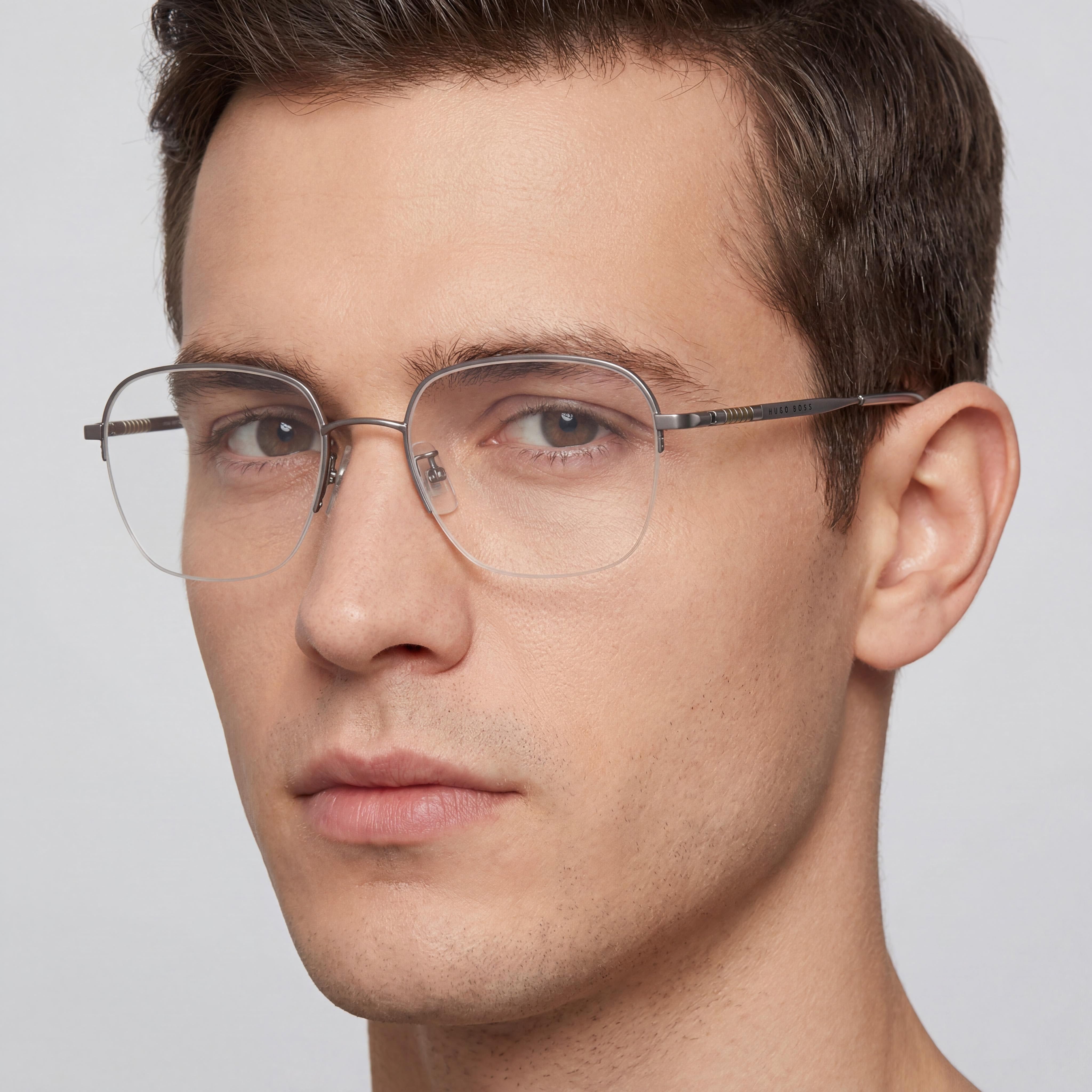 Hugo Boss 1346/F Unisex Metal Eyeglasses with Clear Demo Lenses, Prescription Ready, Matte Ruthen, 54mm, Photo 3
