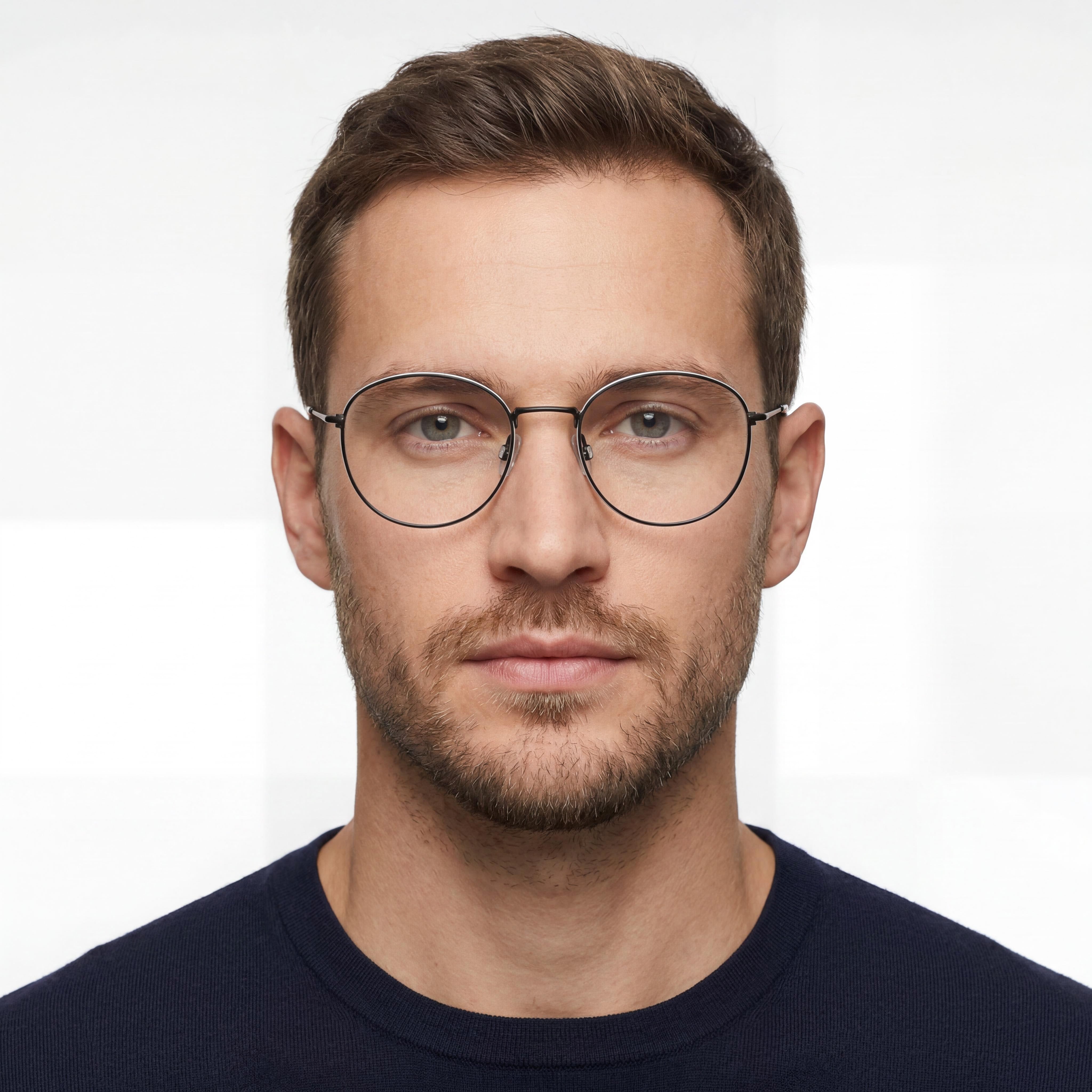 MCALLISTER Mc4500 Men's Eyewear - Black Metal Frame, Clear Polycarbonate Lenses, 52mm, Photo 4