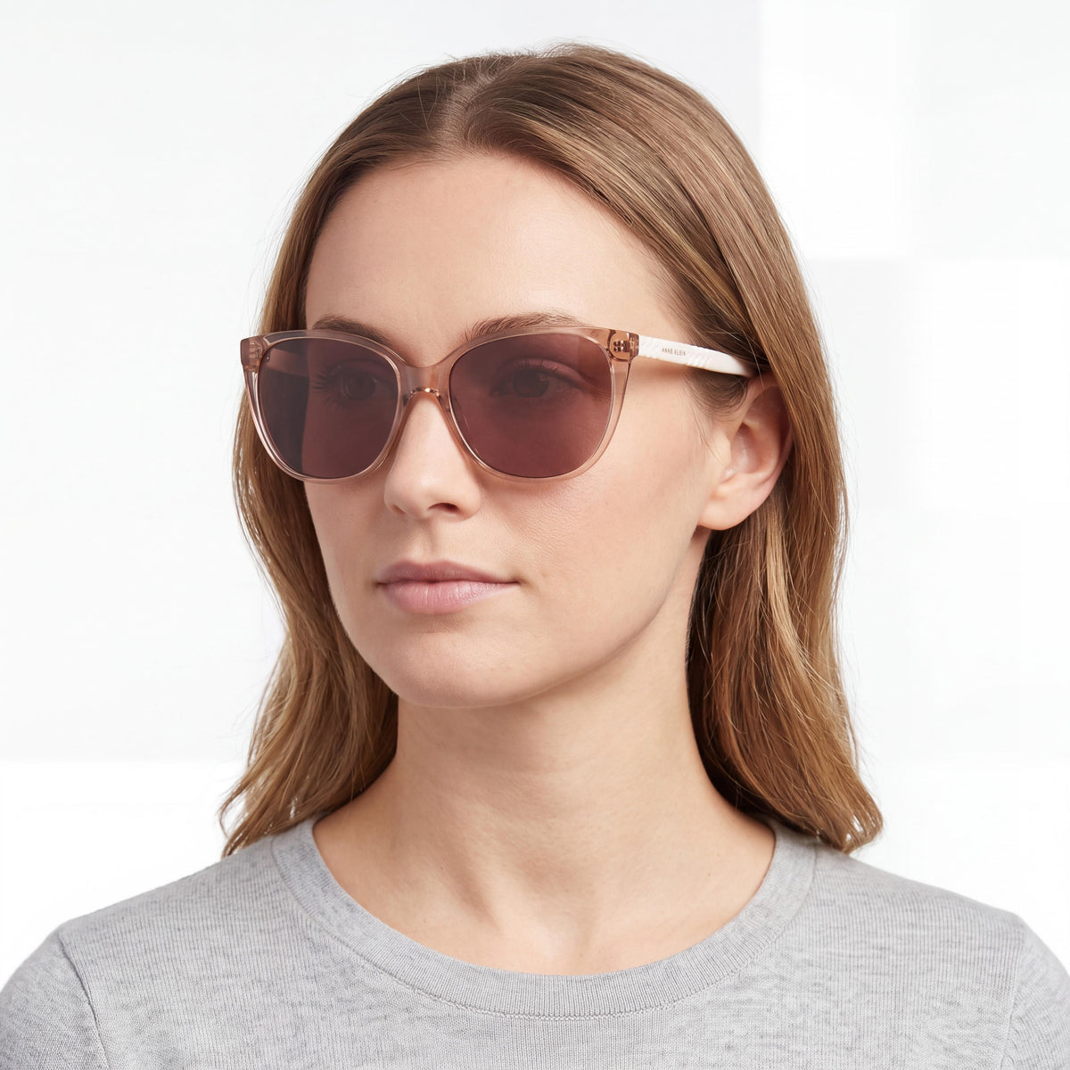 Anne Klein AK 7085 Women's Eyewear, Taupe Crystal Acetate Frame with Multicolor Non-Polarized Lenses, 57mm Lens Width, Photo 4