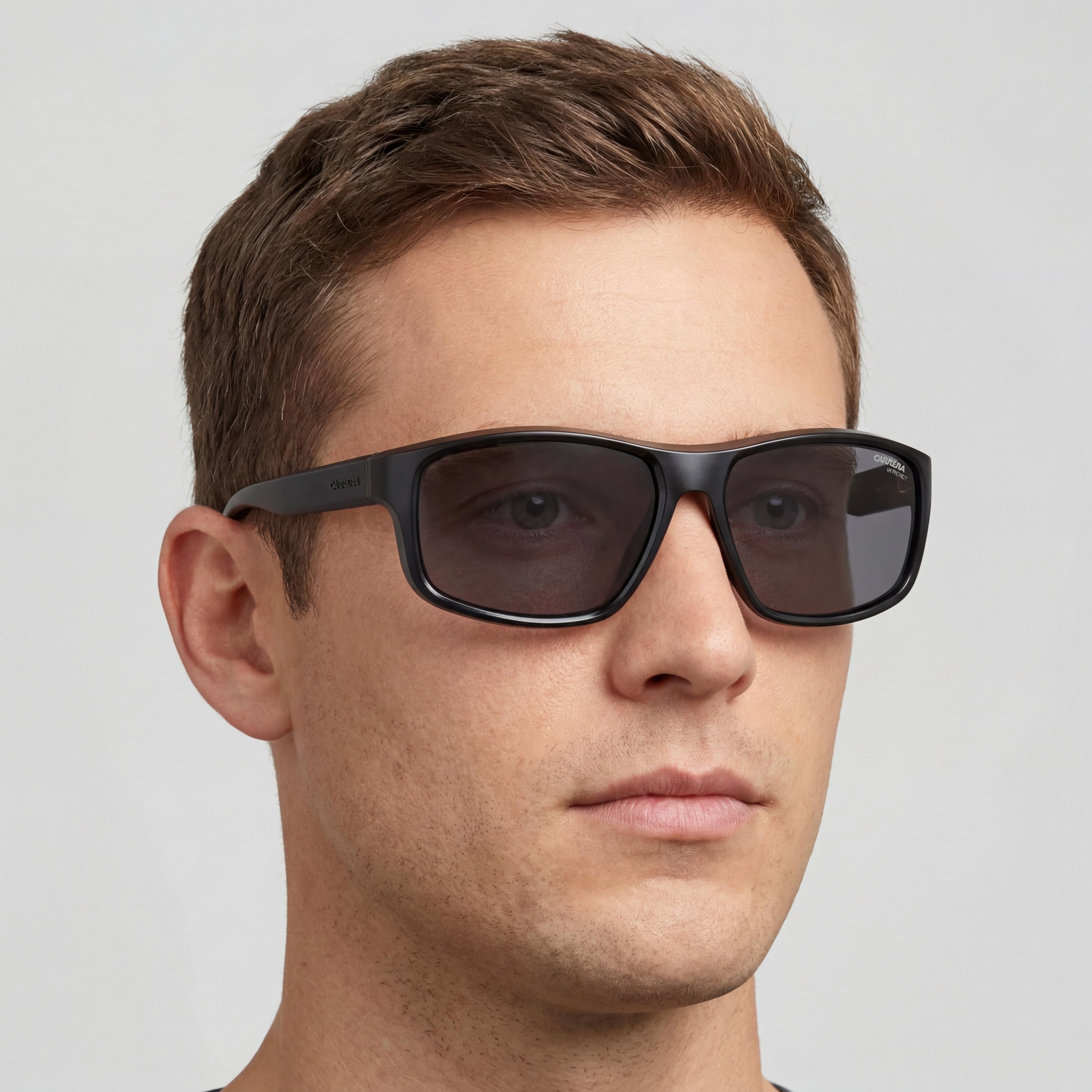 Carrera 8038/S Men's Black Grey Polyamide Frame Non-Polarized Black Lens UV Protection Sunglasses 61mm, Photo 5