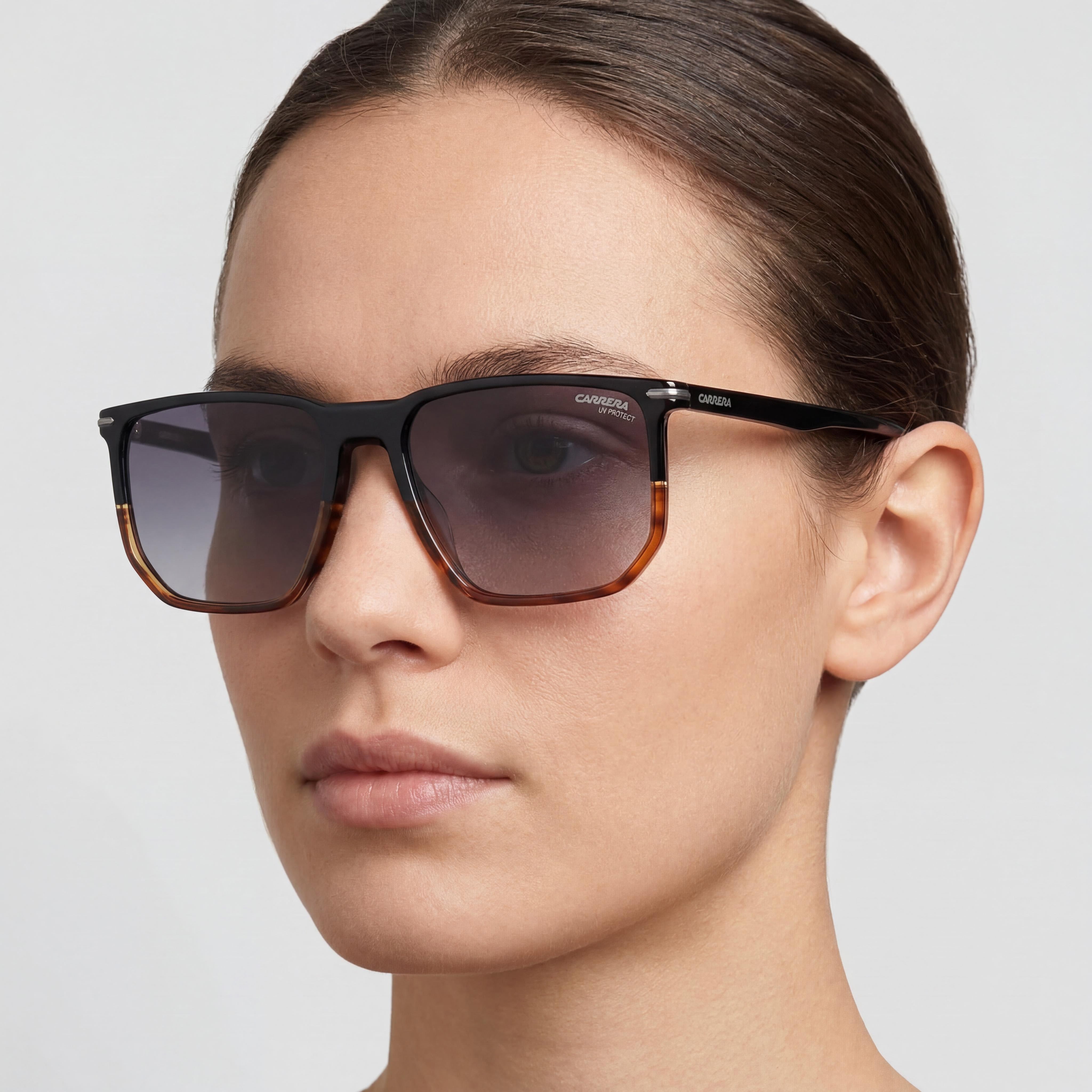 Carrera 329/S Unisex Acetate Black Havana Dark Grey Heather Polycarbonate UV Protection Sunglasses 58mm, Photo 5