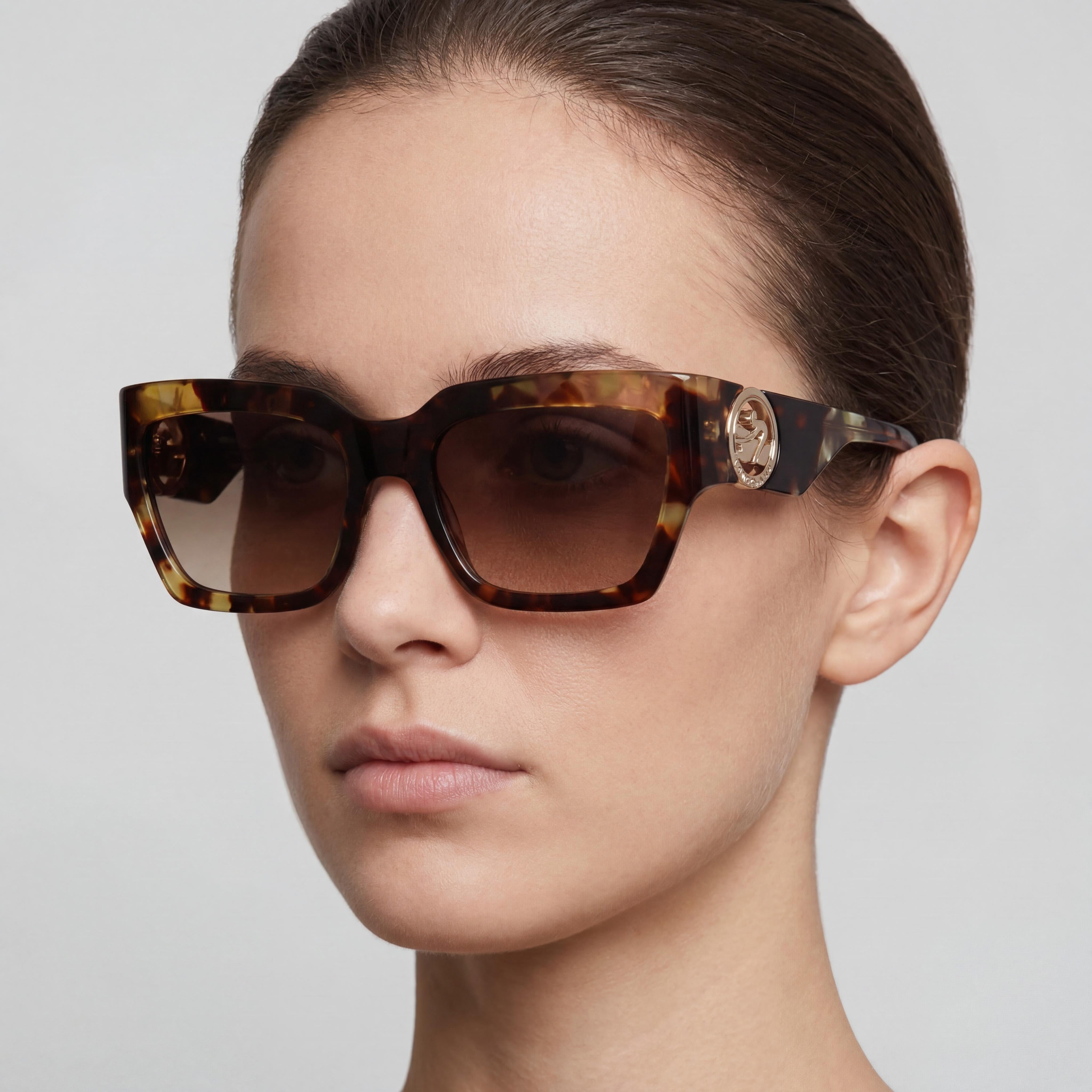 Longchamp LO735S Green Havana Square Sunglasses for Women, 55mm, Photo 5