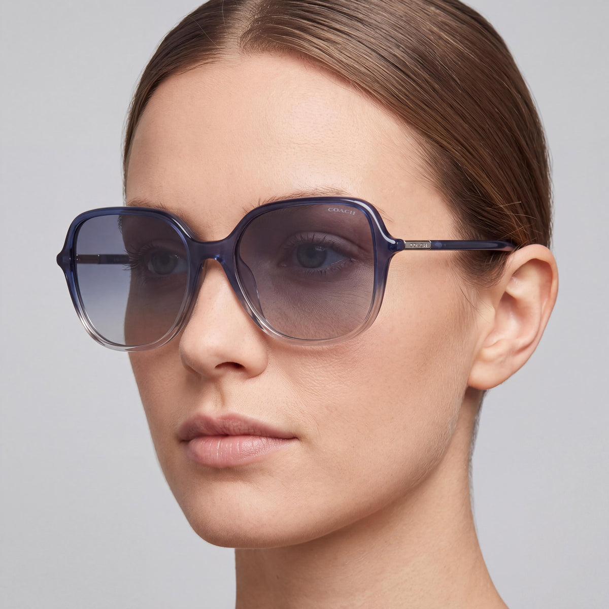 Gafas graduables para mujer Coach 0HC8344U con montura inyectada en color azul grisáceo y topo, 55 mm, Photo 3
