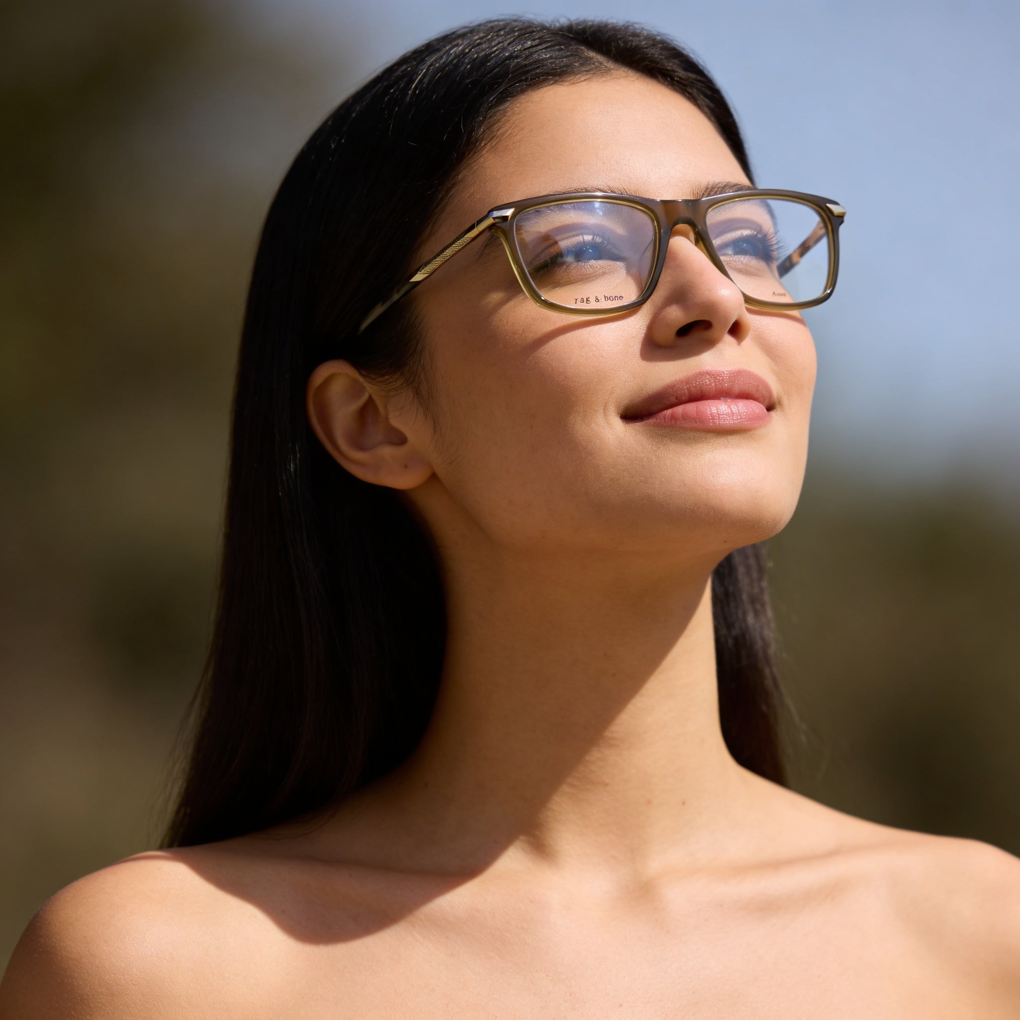 Gafas de sol modernas Rag & Bone para mujer, montura de acetato, policarbonato, lentes no polarizadas, color oliva, ancho de lente de 53 mm., Photo 6