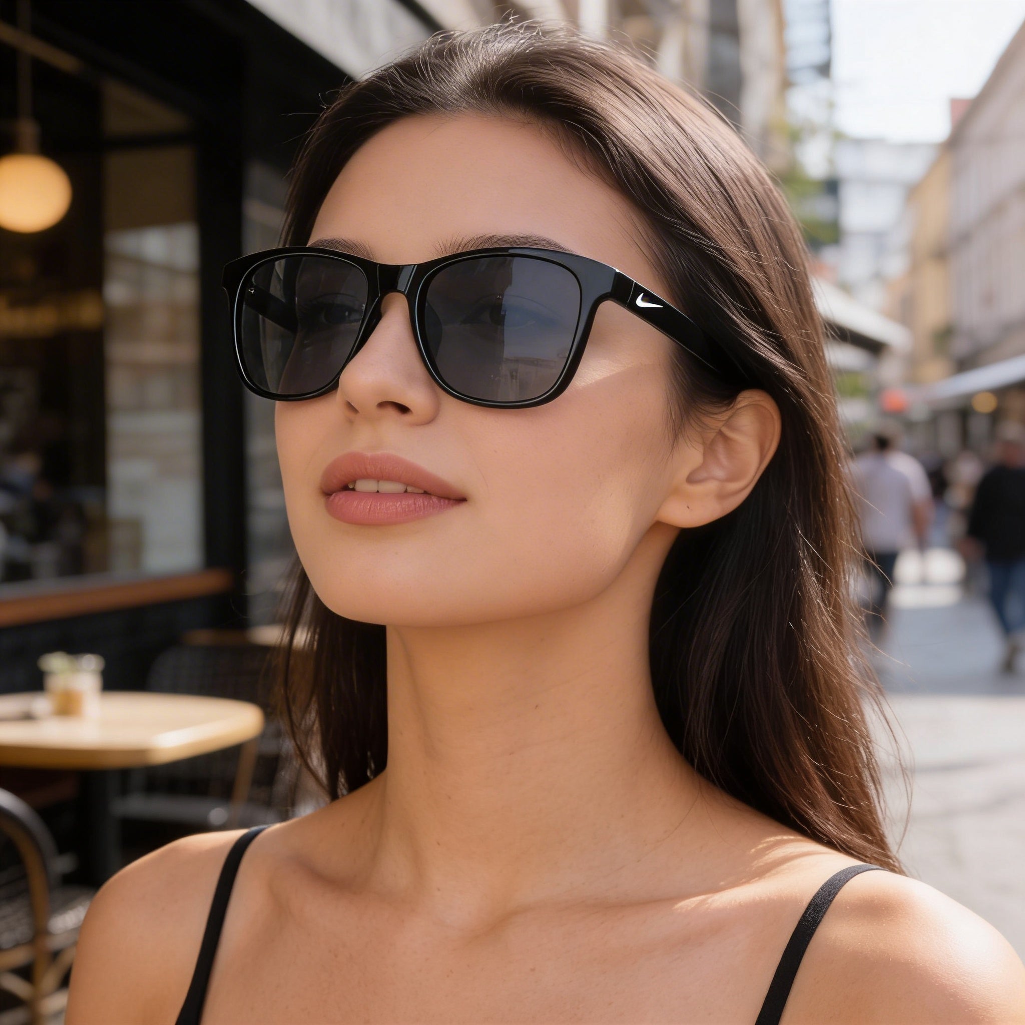 Gafas de sol Wayfarer Nike Passage Ev1199 unisex con montura de plástico negra y lentes gris oscuro sin polarizar con protección UV de 55 mm, Photo 4