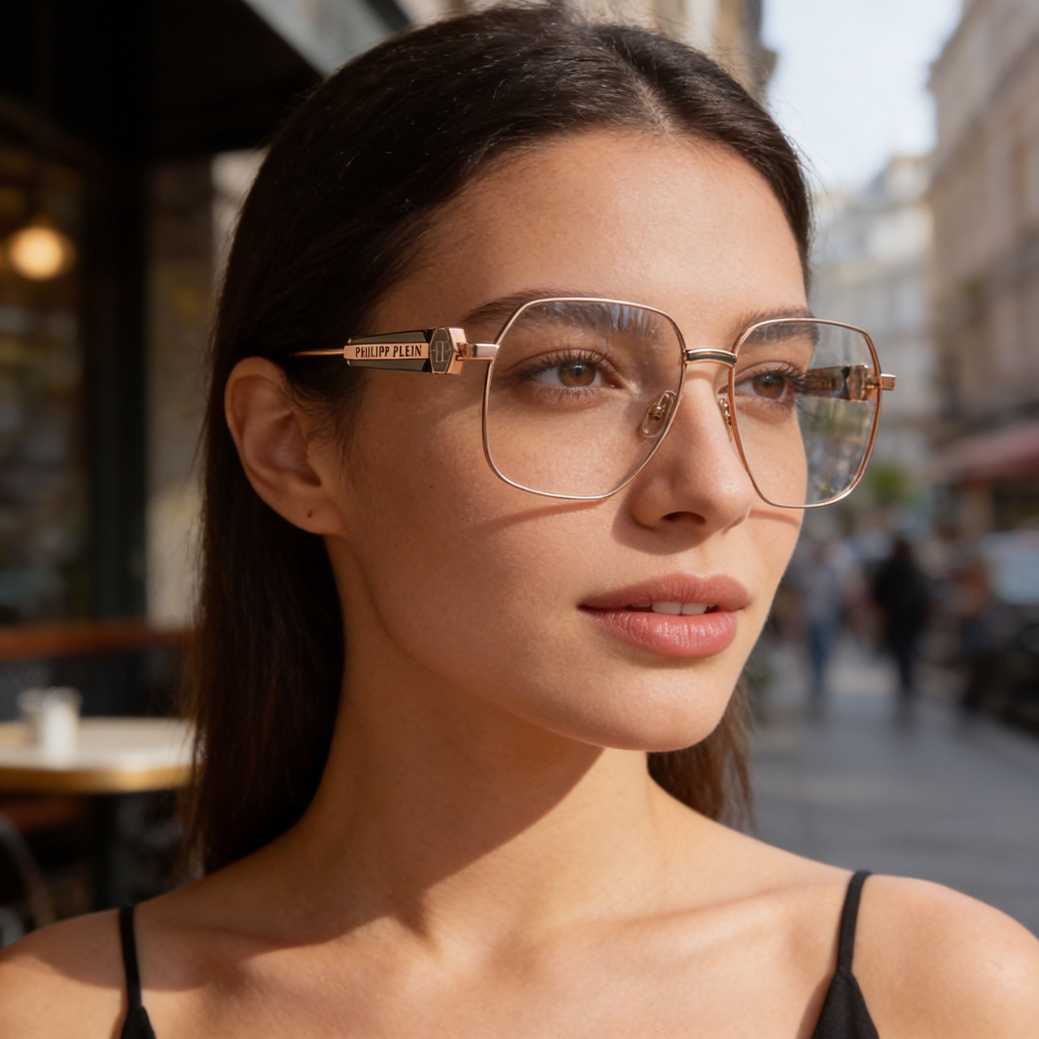 Philipp Plein Vpp126s Women's Stainless Steel Eyeglasses Shiny Copper Gold with Coloured Parts 57-16-140, Photo 6