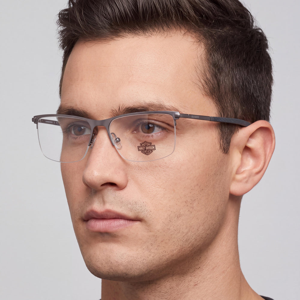 Harley-Davidson HD0979X Gunmetal Rectangle Unisex Eyeglasses, 59mm