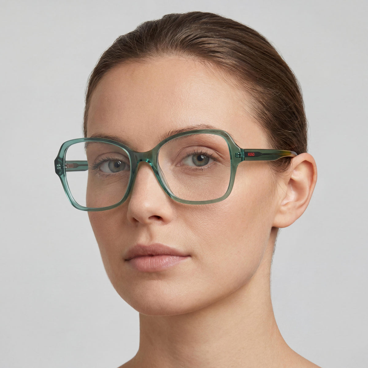 Gafas cuadradas Hugo Boss HG1267 verdes y amarillas para mujer, 53 mm, Photo 3