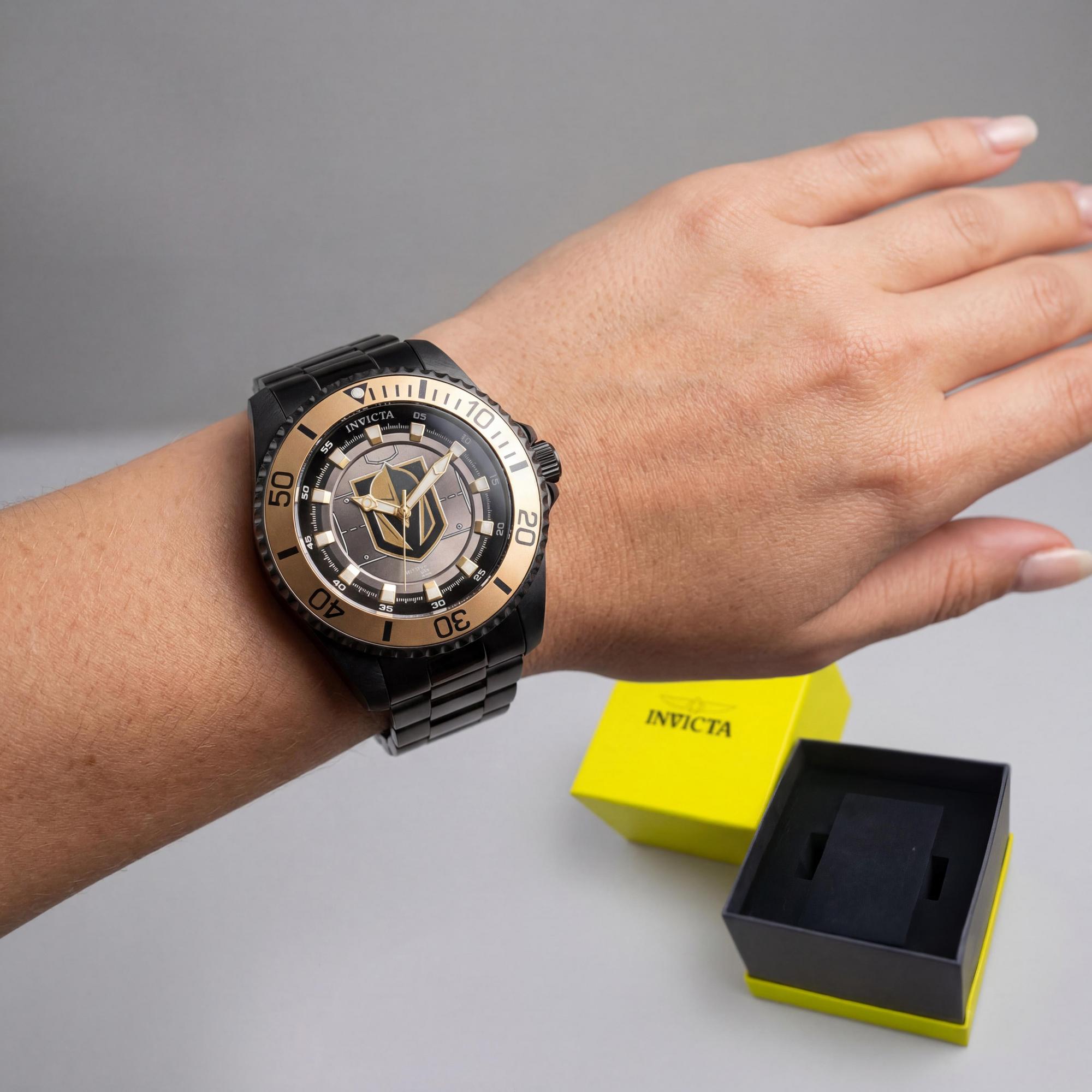 Invicta 42244 NHL Women's Black Stainless Steel Quartz Water Resistant Watch with Flame Fusion Crystal 38mm, Photo 3