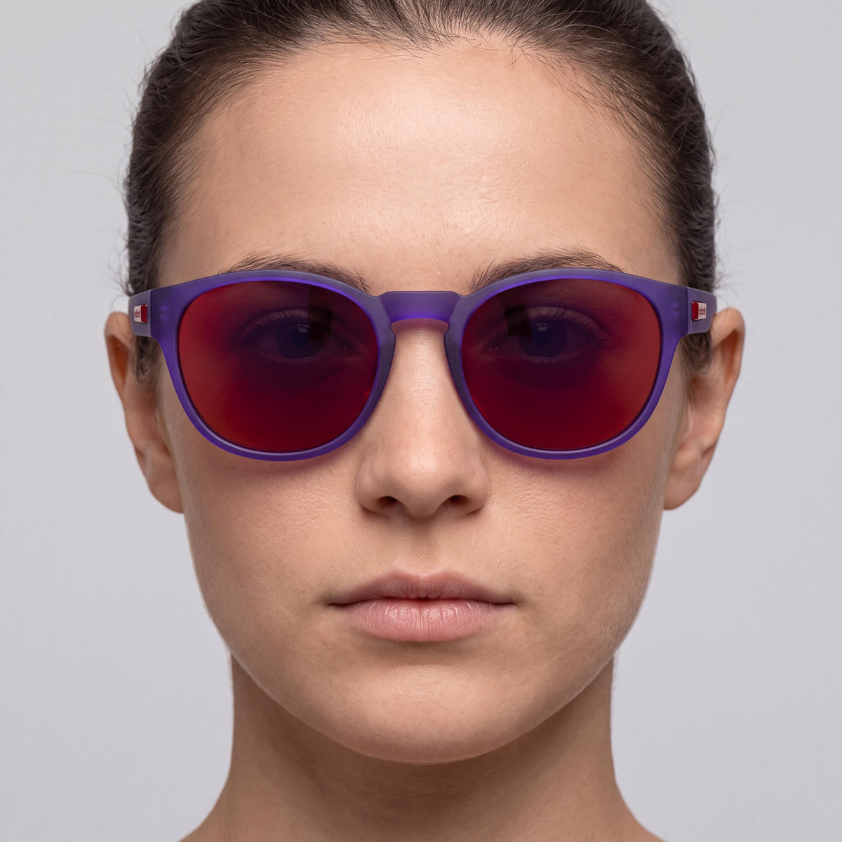Gafas de sol unisex adidas Classic, montura de plástico violeta mate, lentes de policarbonato azul con protección UV 400, 54 mm, Photo 3