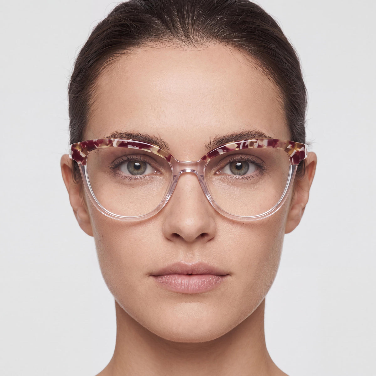 Montura óptica cuadrada para mujer TOUS de acetato de celulosa rosa transparente de 53 mm, lista para graduar, con lentes de demostración transparentes, Photo 5