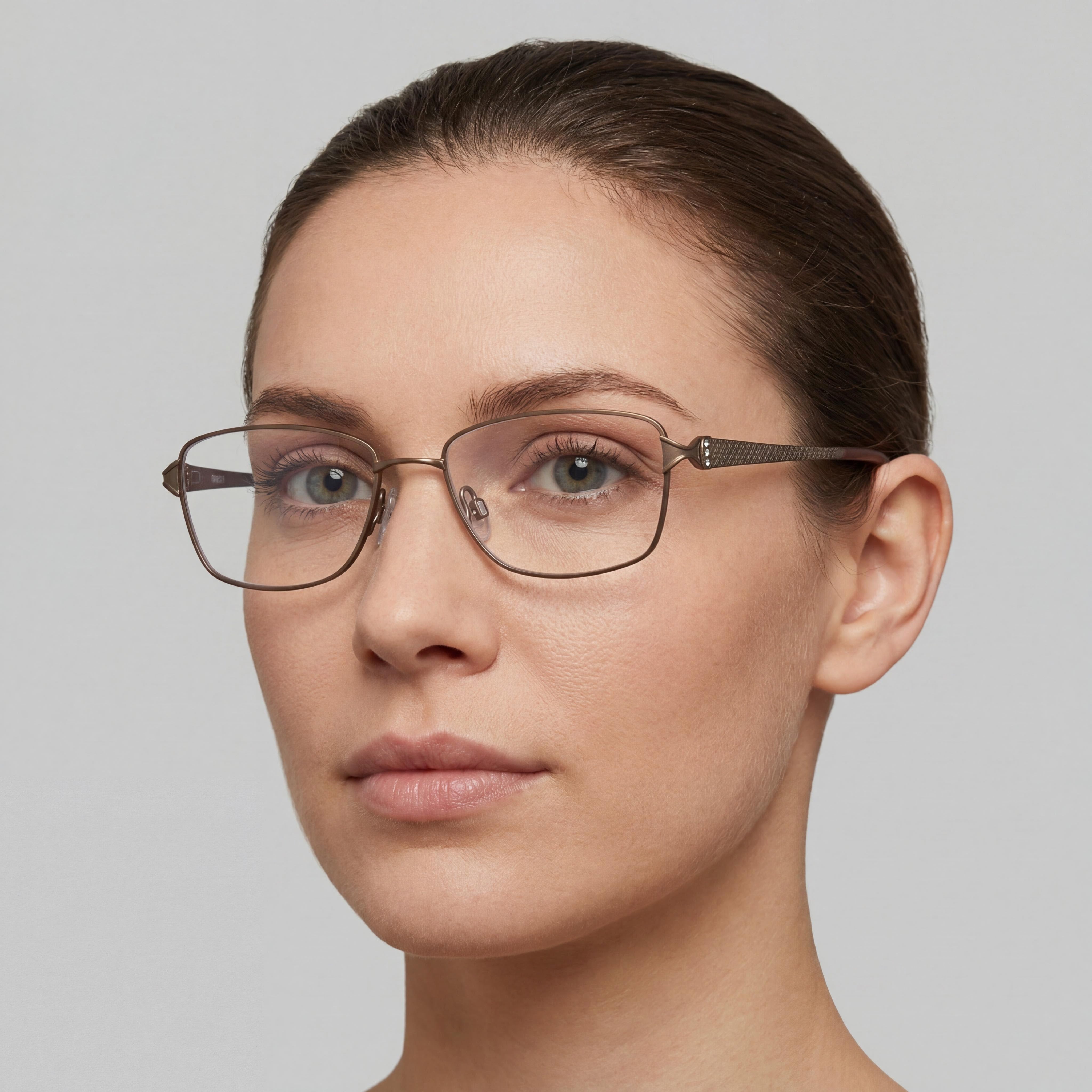 Montura óptica de metal multicolor Flexon Lana para mujer, lentes de policarbonato marrón, tamaño 53-17-135, Photo 4