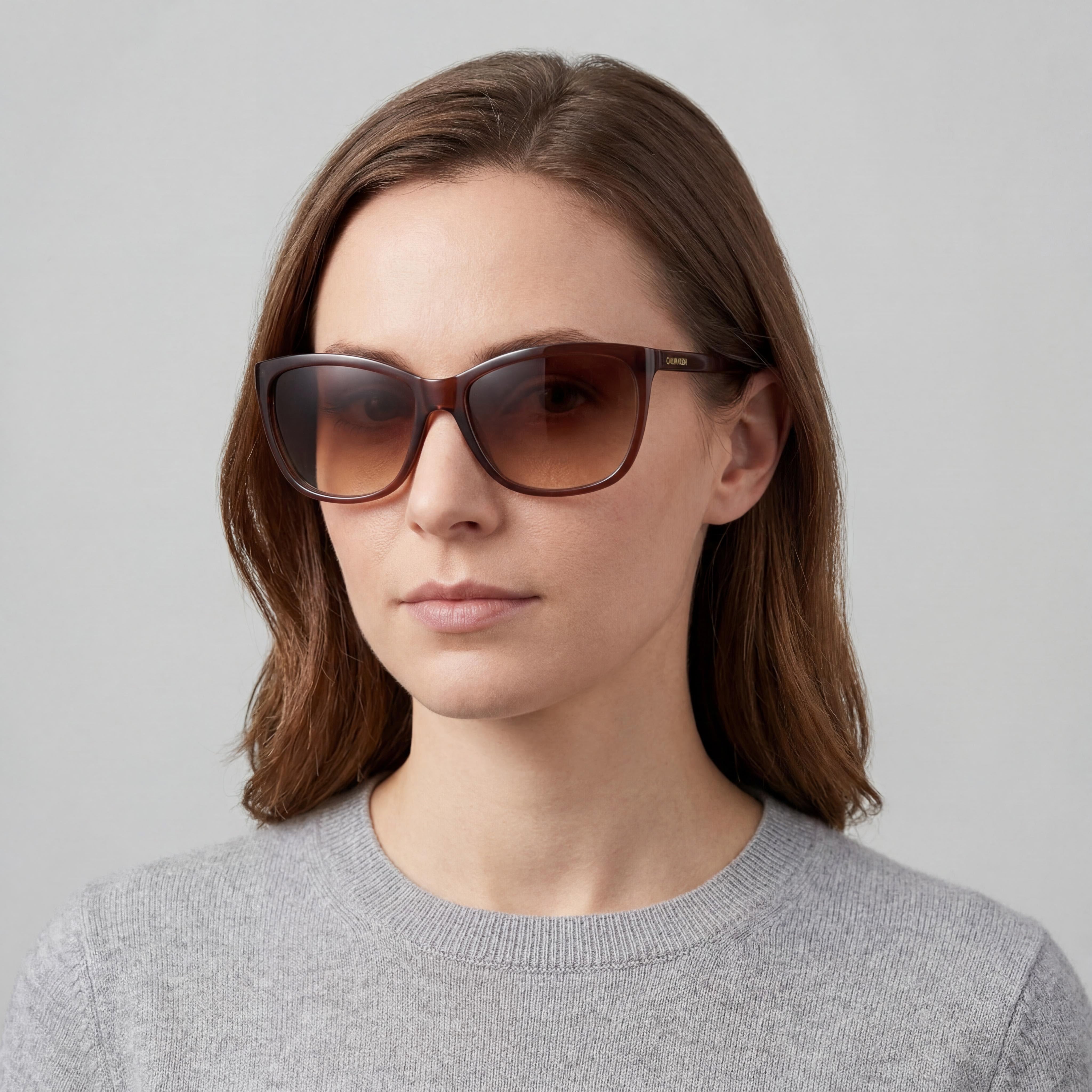 Calvin Klein CK19565S 210 Brown Cat Eye Sunglasses for Women, Photo 5