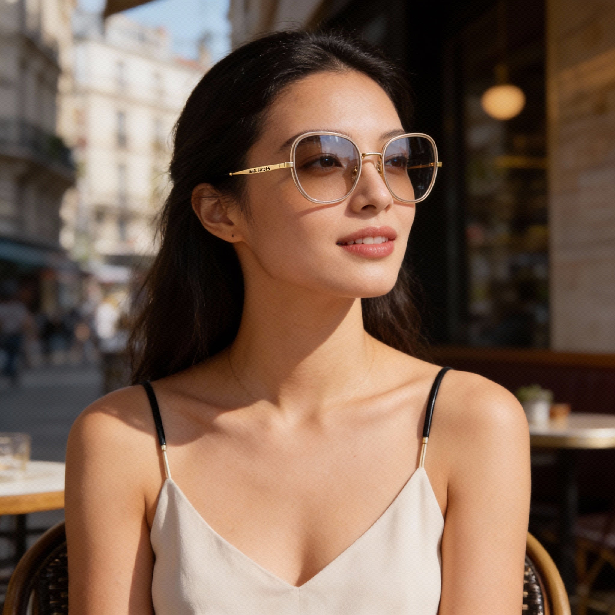 Marc Jacobs Modern Women's Alloy Steel Frame Beige Gold Non-polarised Polycarbonate Lens Sunglasses 53mm, Photo 6